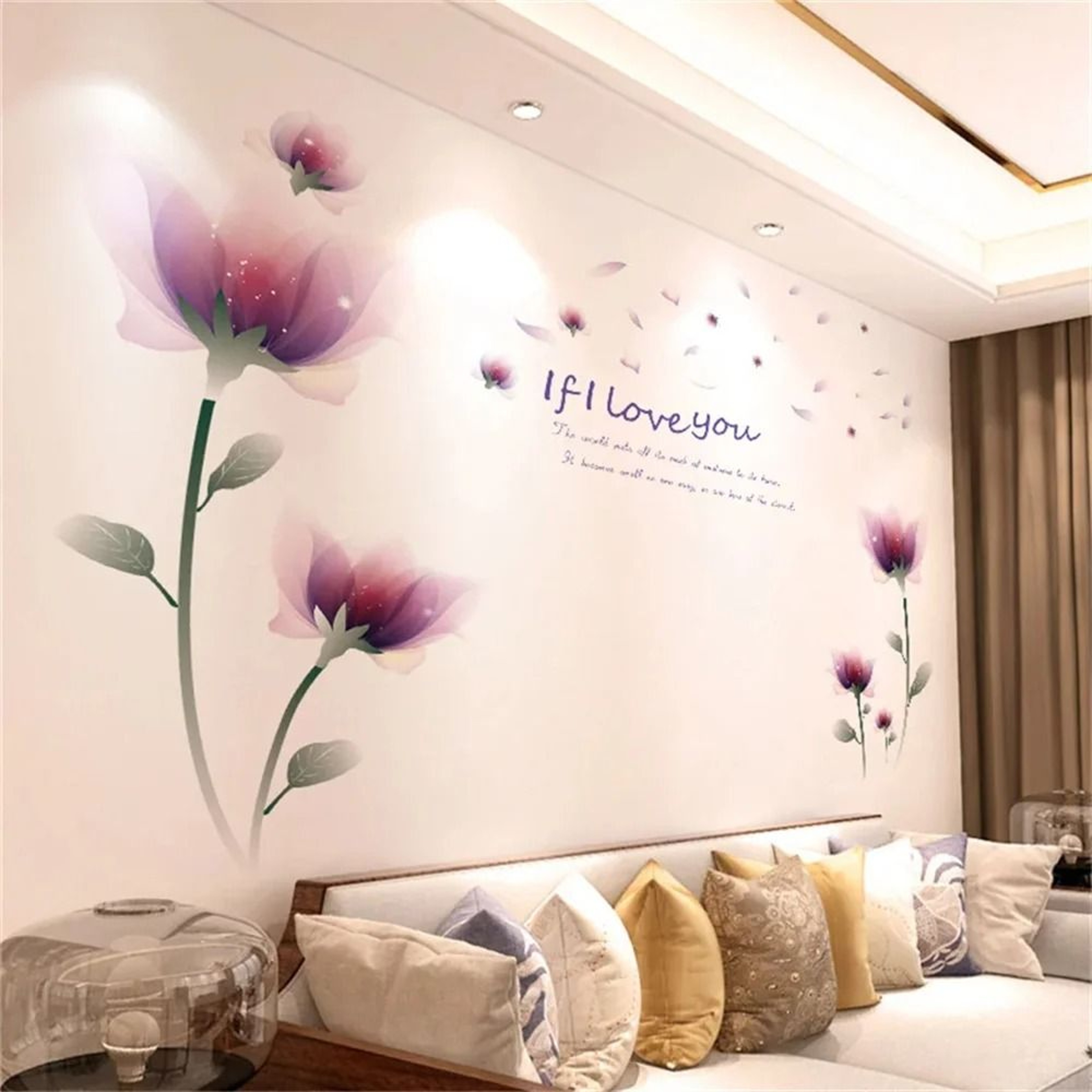 Floral Pattern Floral Wall Decor Sticker Set And Background Wallpaper Decal 25