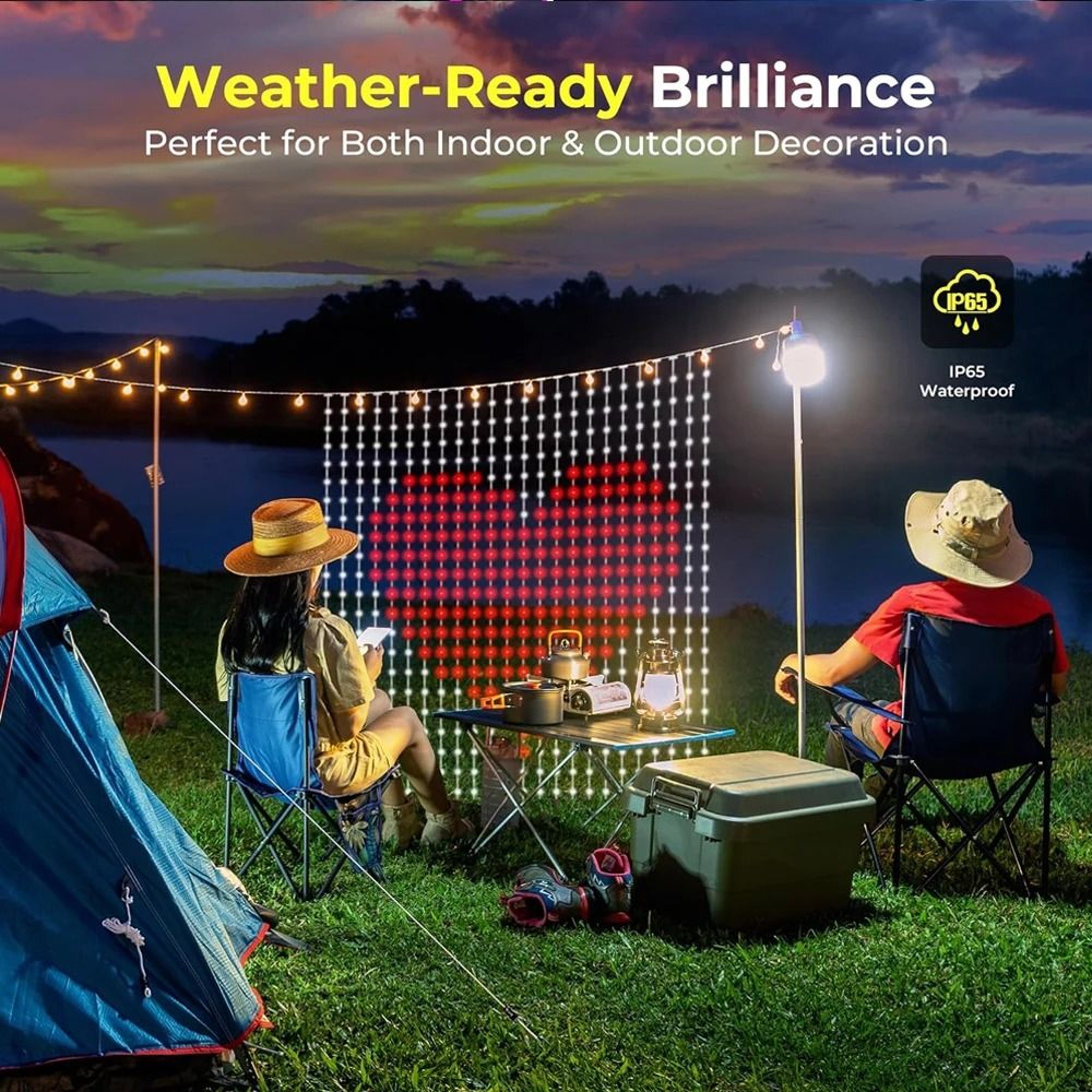 Smart Voice Control RGB LED Curtain Lights Compatible With Alexa And Google Home 4