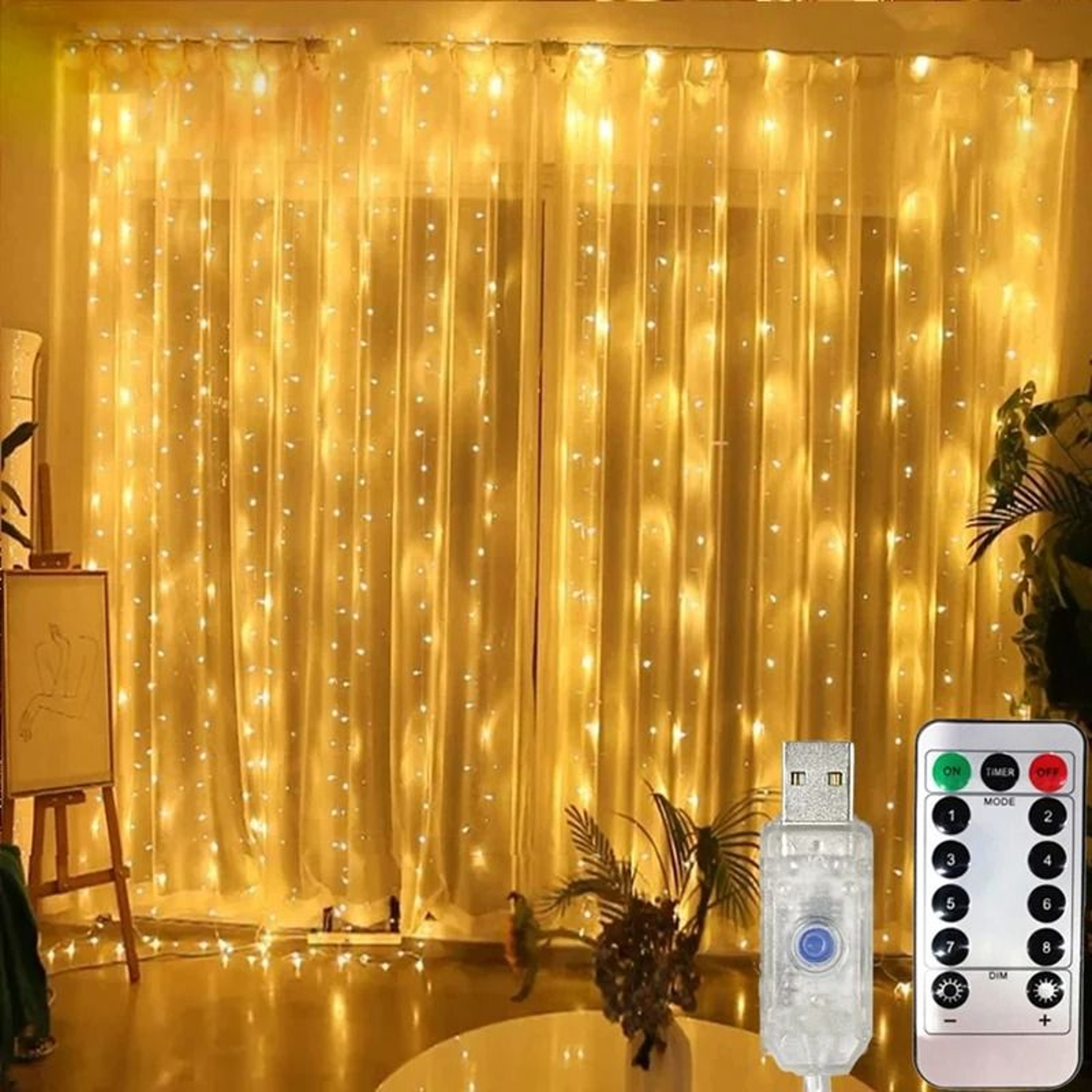 Multifunctional USB LED Curtain Garland Lights With Wireless Remote 6