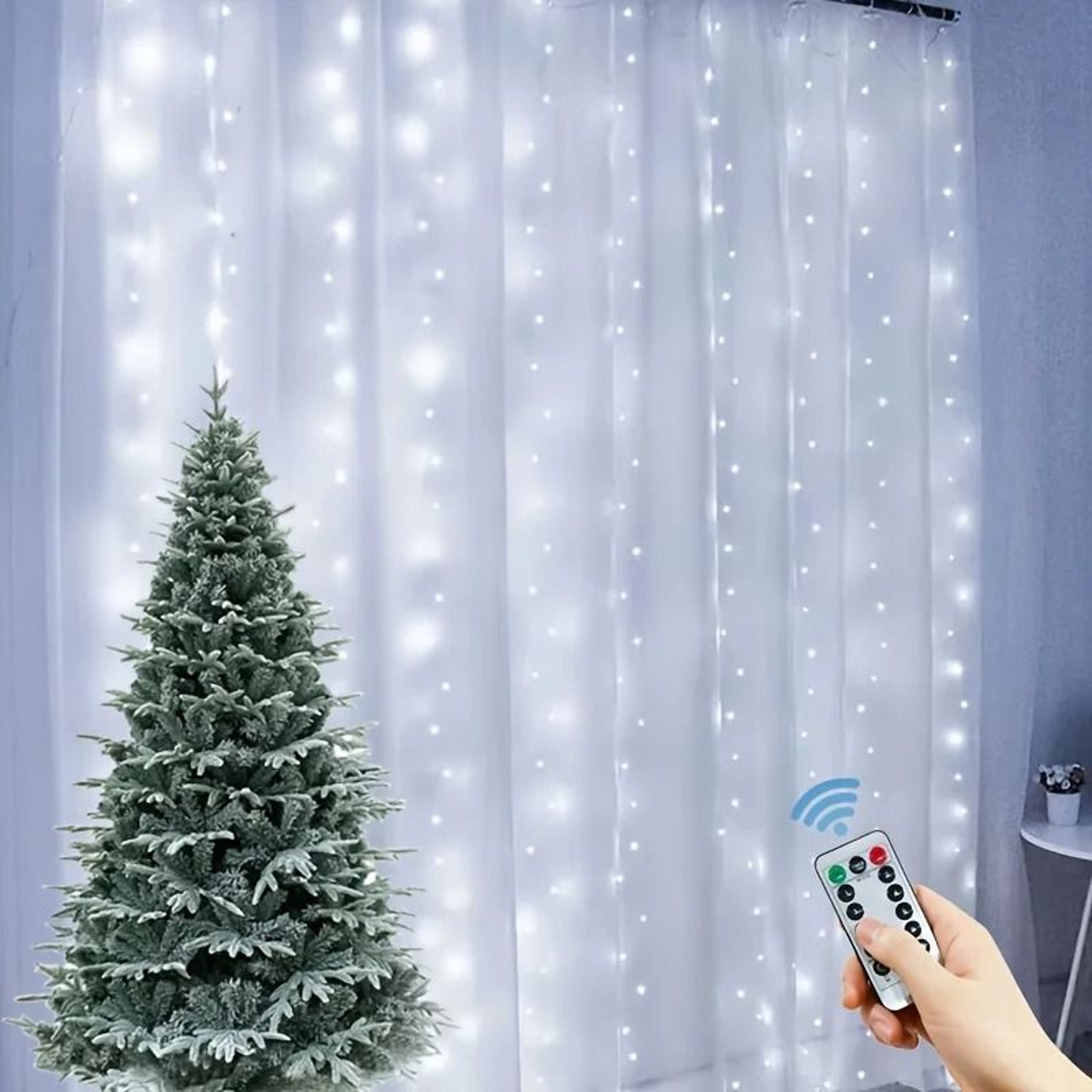Decorative USB Cascading LED Curtain String Lights With Wireless Remote 4