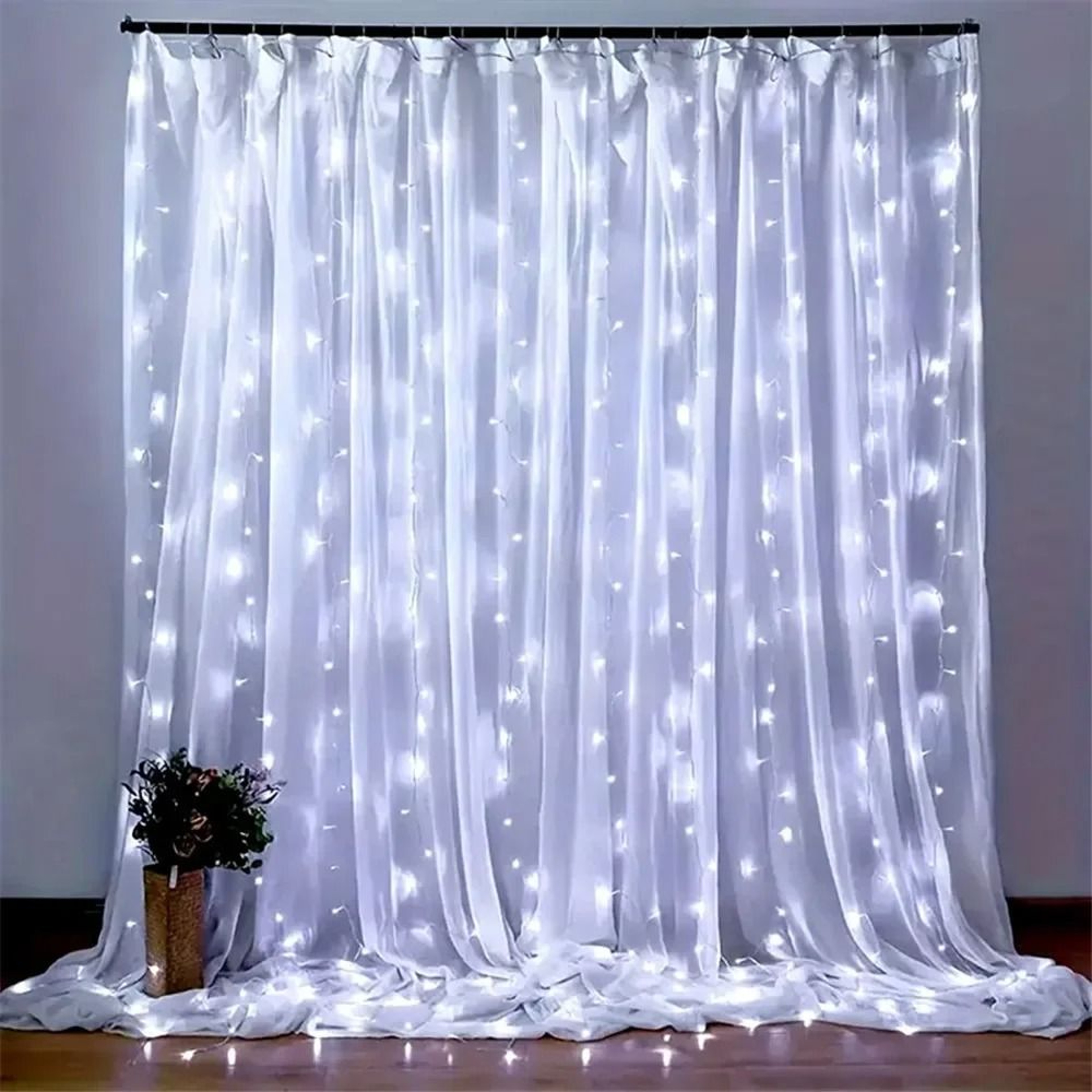 Remote Controlled Festoon USB LED Curtain String Lights For Holiday And Home Decor 1