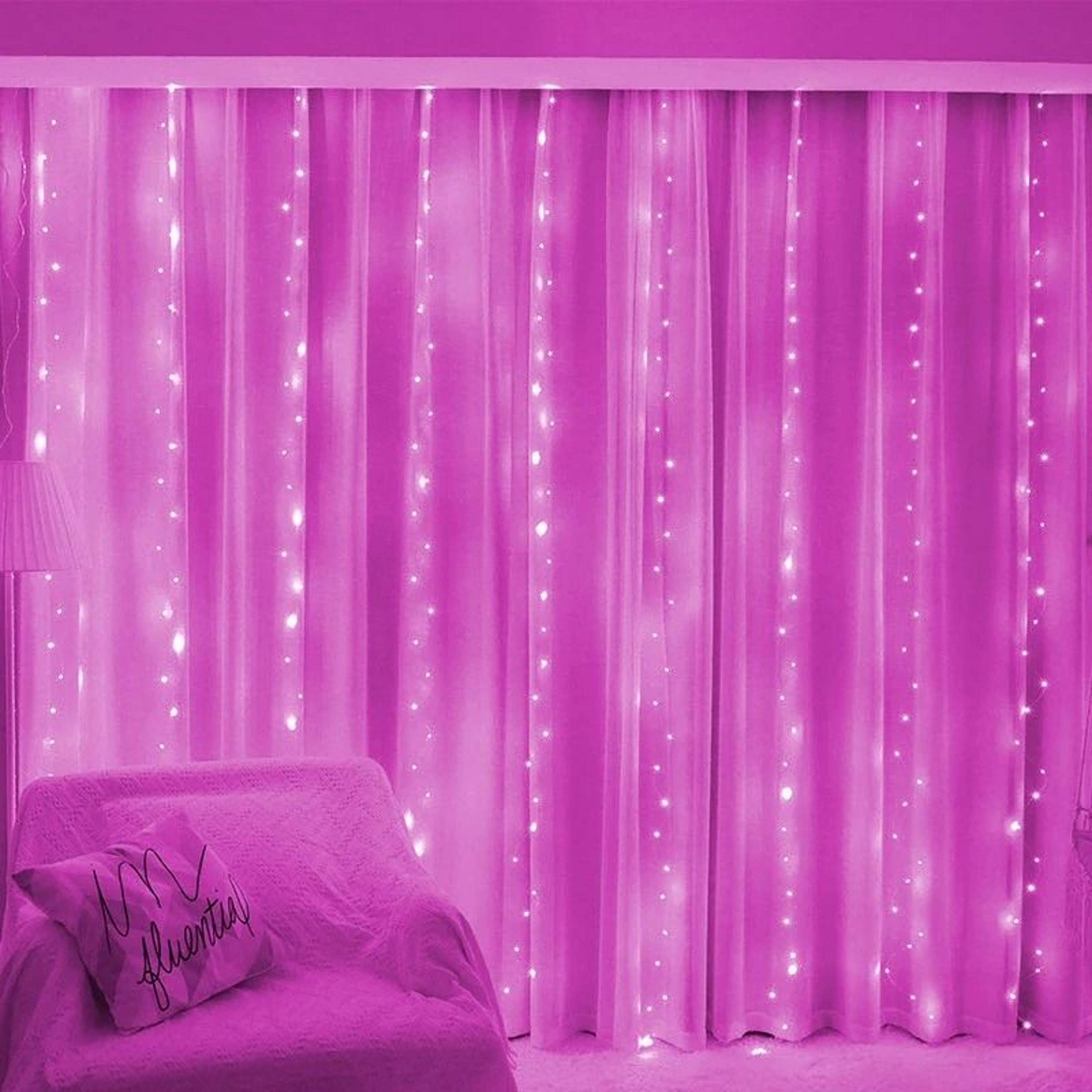 Remote Controlled USB LED Curtain String Lights With 8 Lighting Modes For Bedroom And Living Room D 7