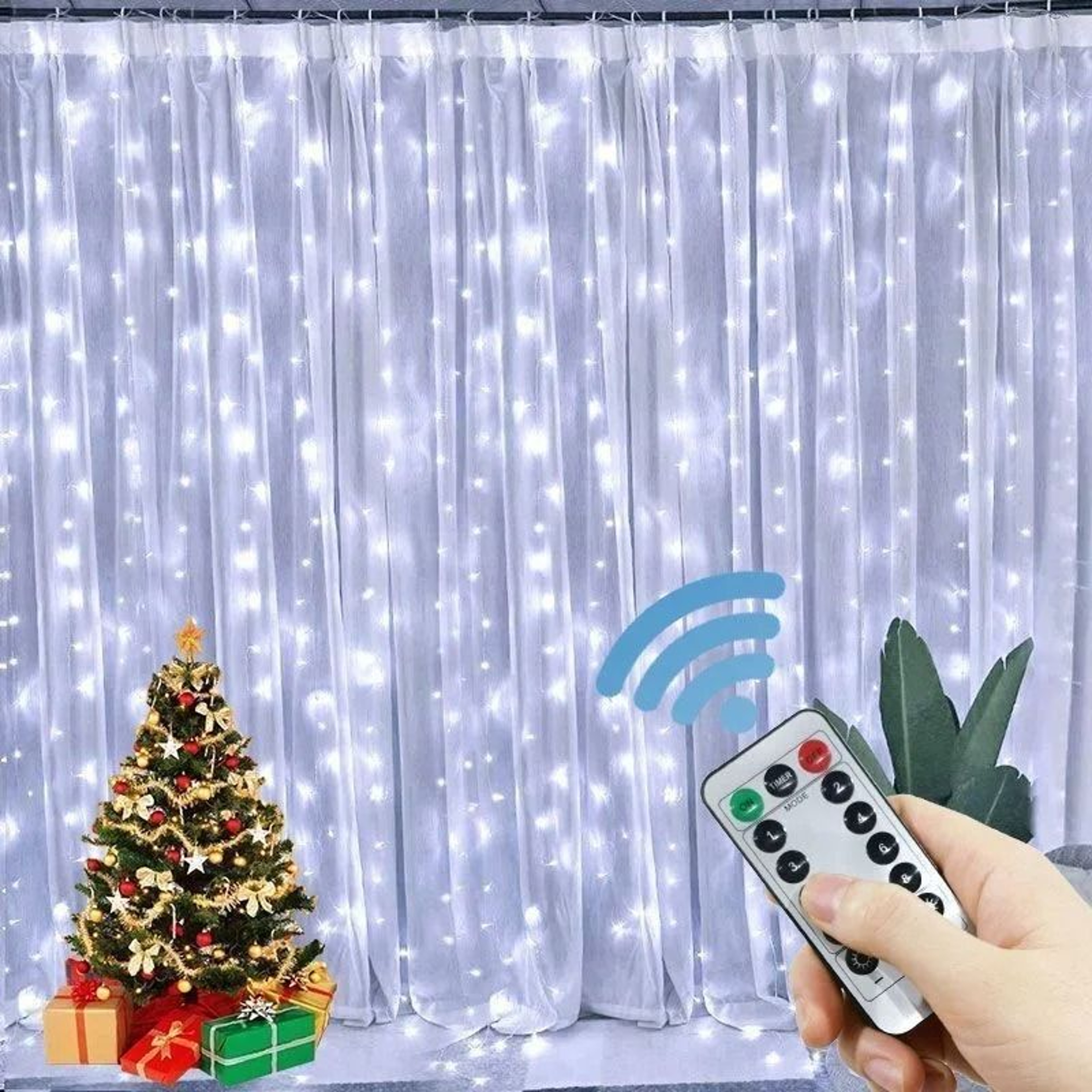 Remote Controlled USB LED Curtain String Fairy Lights With 8 Modes For Holiday And Wedding Decor 5