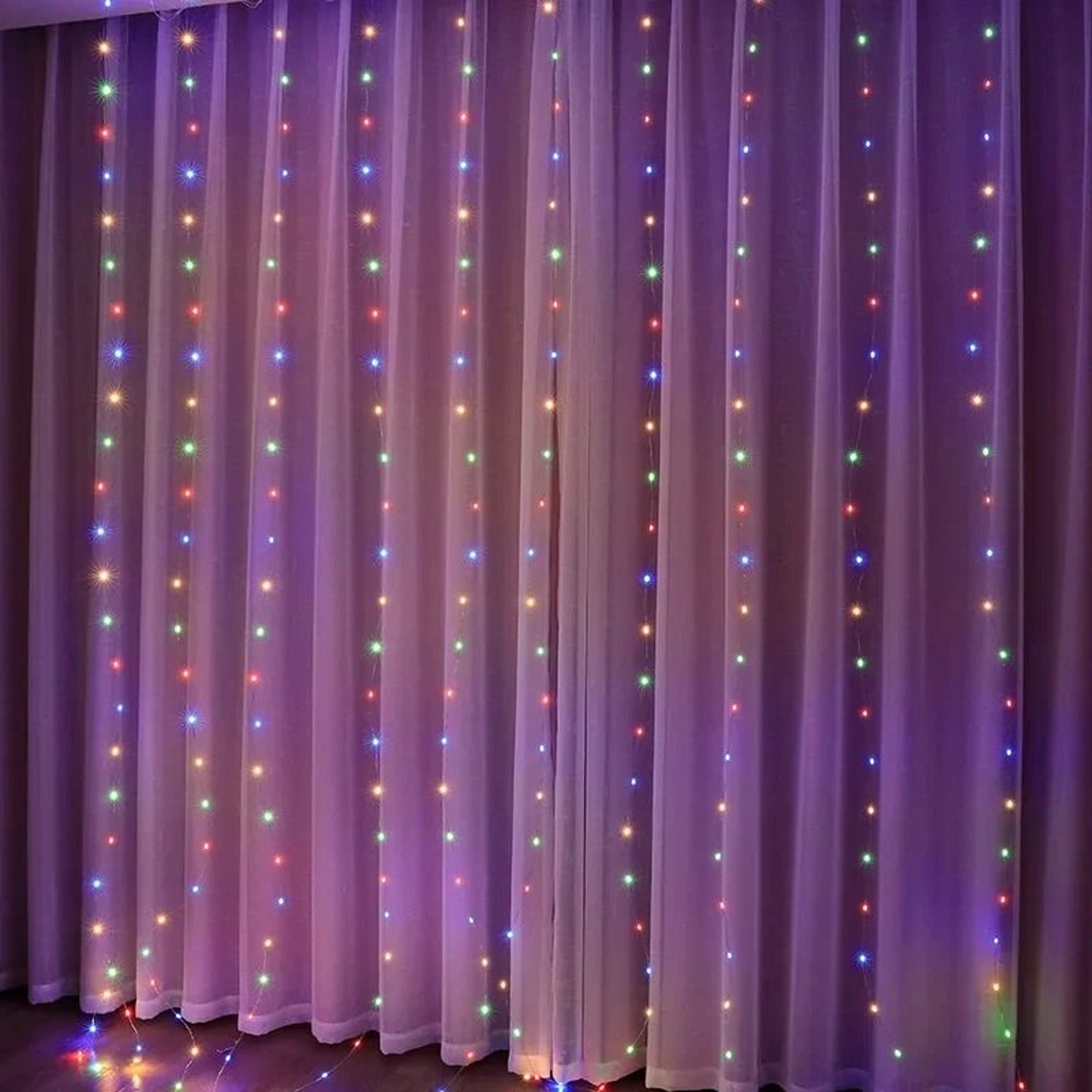 Remote Controlled USB Curtain LED String Lights With Multi Dimension Span Options For Bedroom And H 1