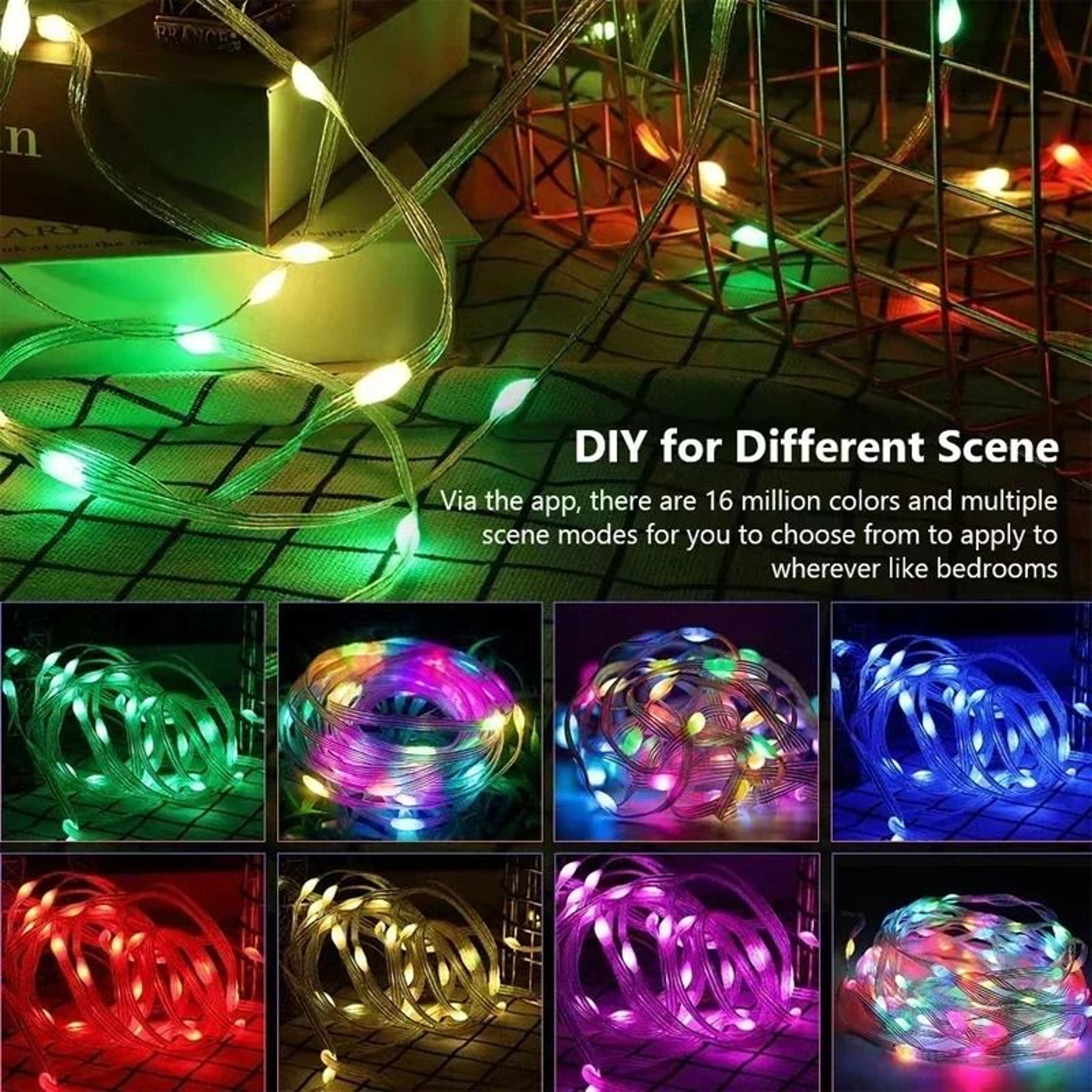 Smart Bluetooth APP Controlled RGBIC Music Sync USB LED Fairy String Lights For Room And Party Deco 2