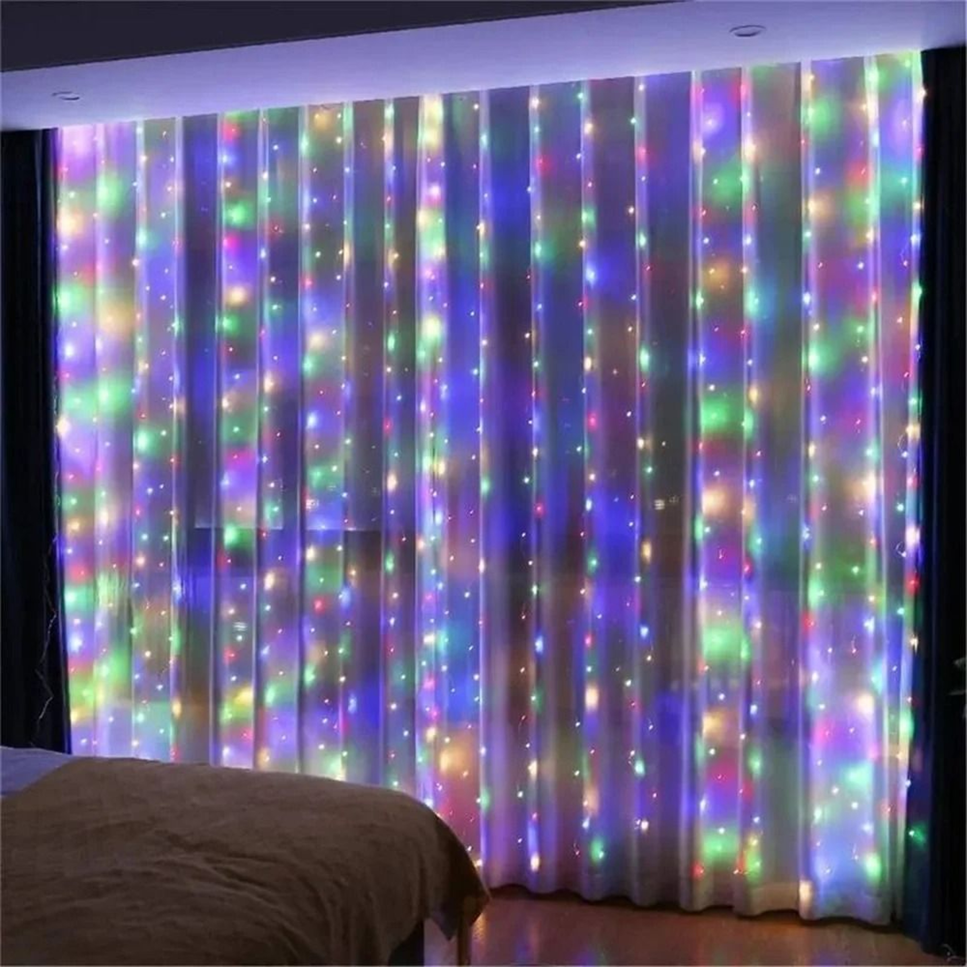 Remote Controlled USB LED Curtain Festoon Lights With Multi Width Configurations For Christmas And  1