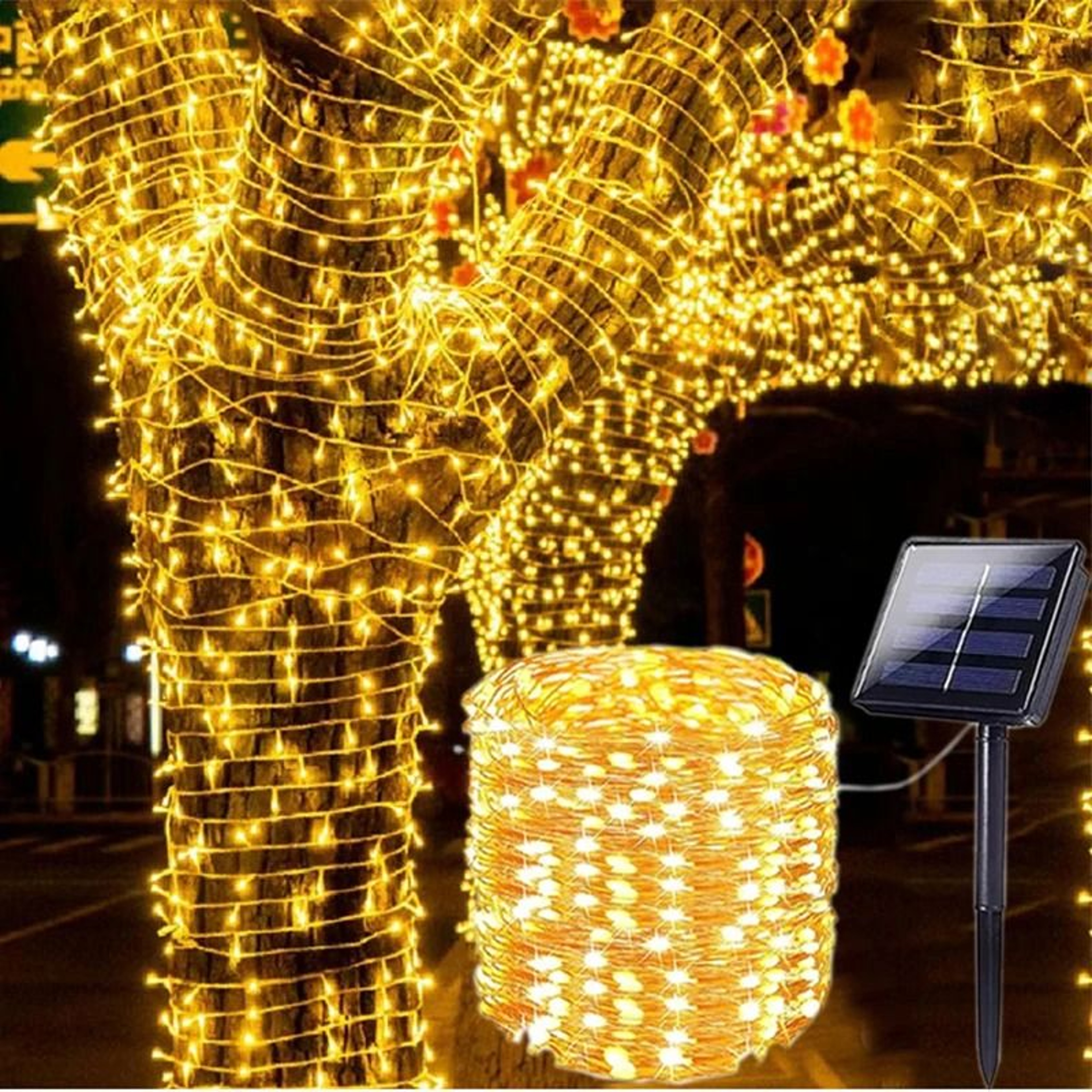 Outdoor Solar Powered LED Fairy String Lights With 8 Modes For Garden Patio Tree And Christmas Deco 0