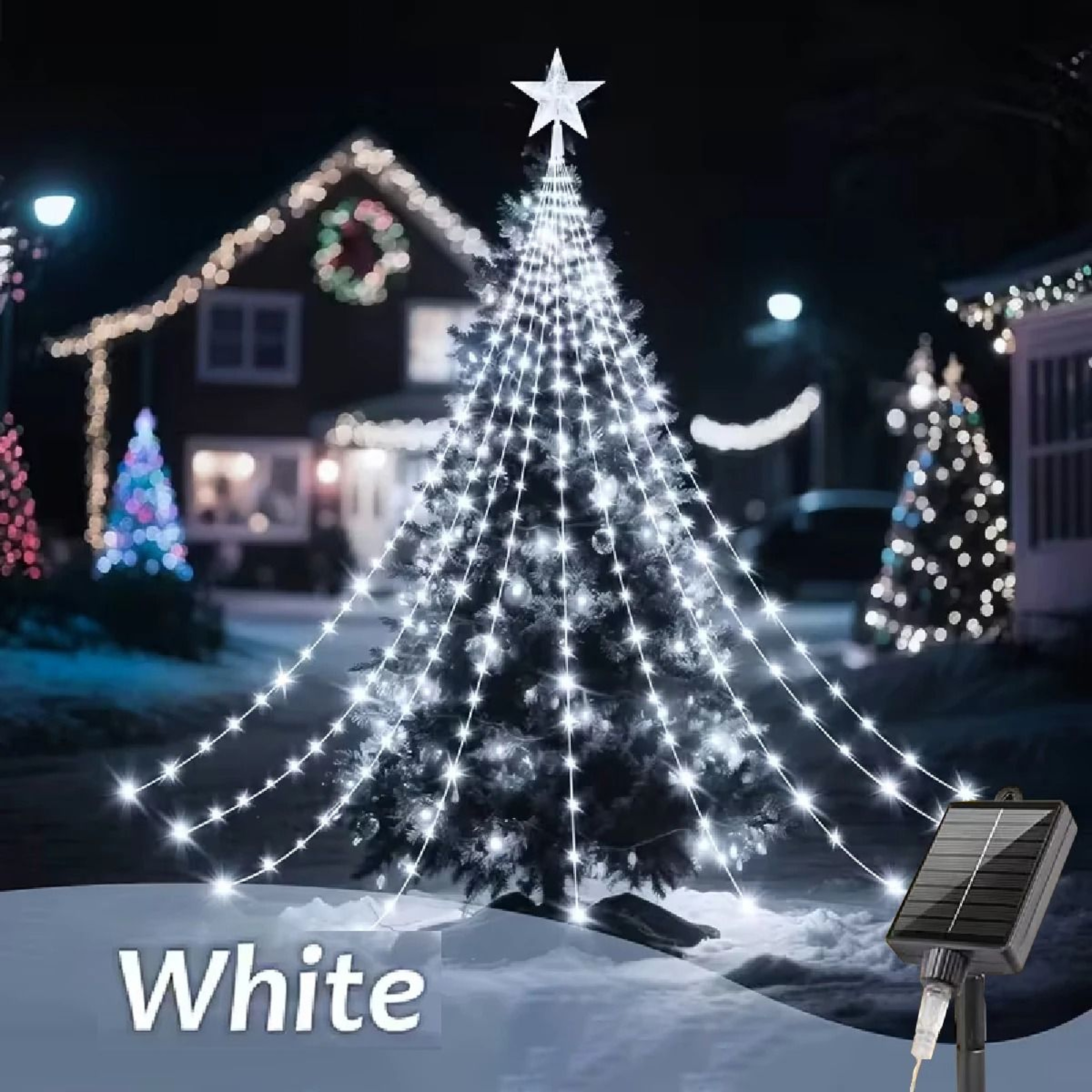 Five Pointed Star Waterfall String Lights USB Or Solar Powered For Christmas Party Halloween And Ho 5