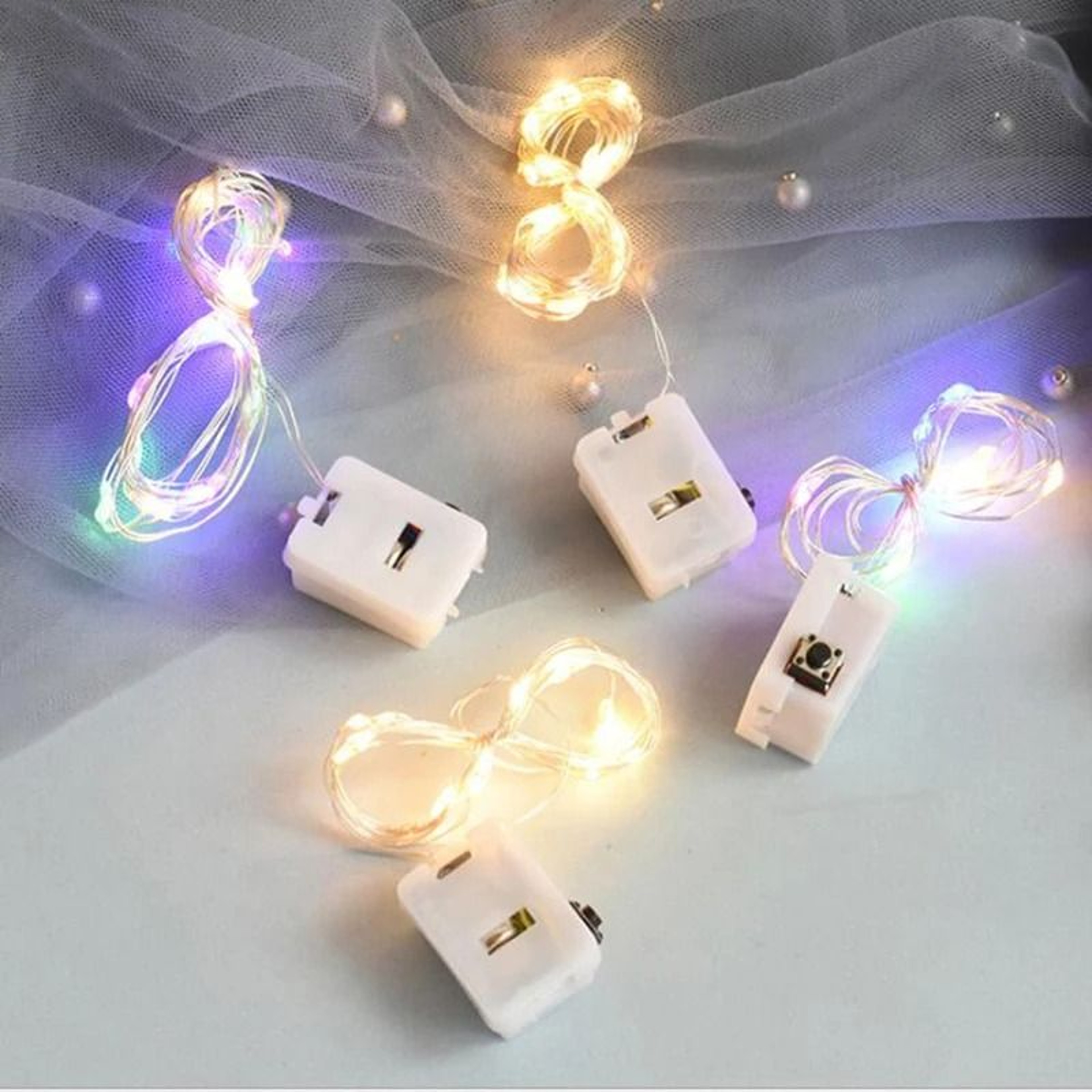 10 Pack Battery Powered Colored LED String Lights Atmosphere Fairy Garlands For Outdoor Room Weddin 3