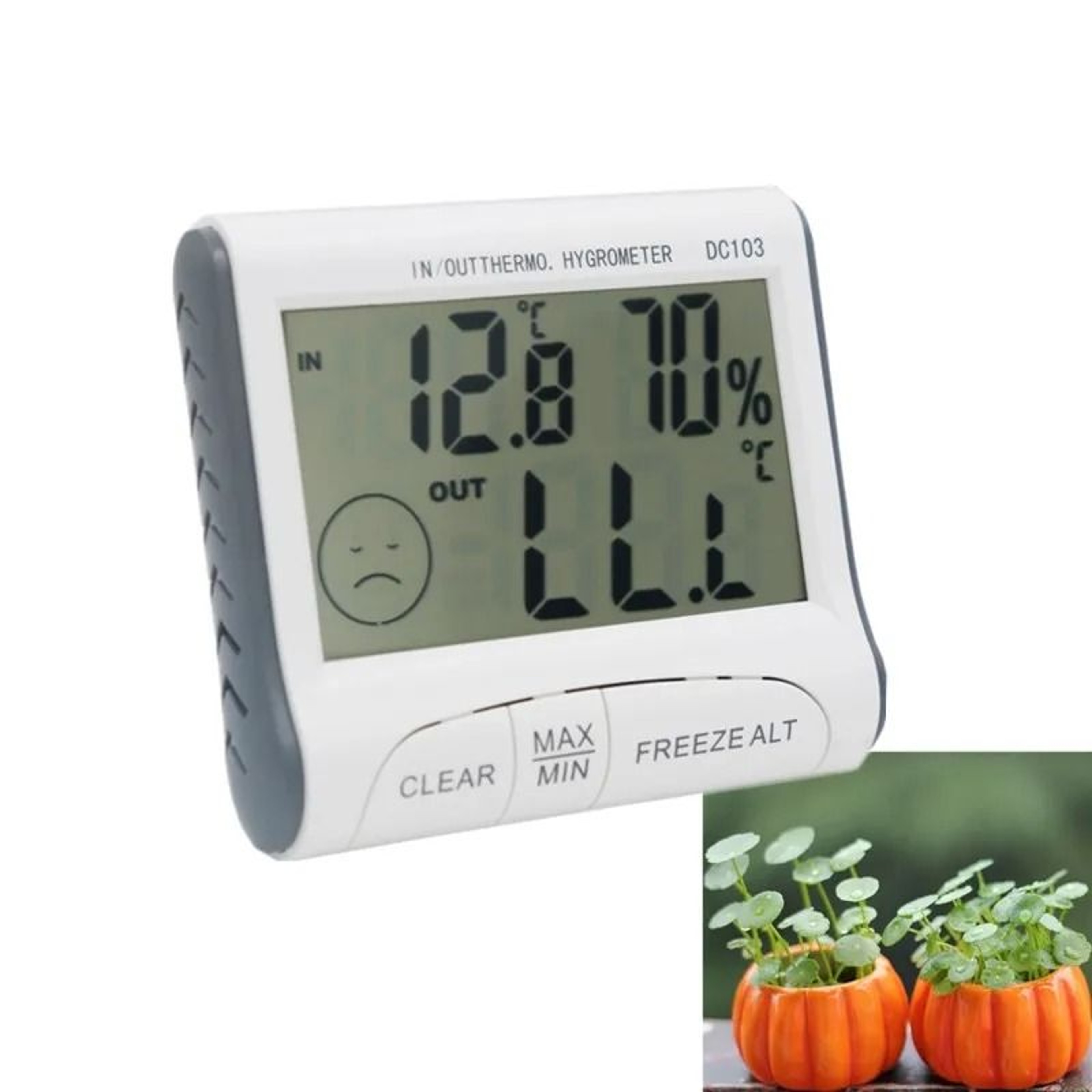 DC103 LCD Digital Thermometer Hygrometer Weather Station With Max Min Memory And Outdoor Sensor Pro 0
