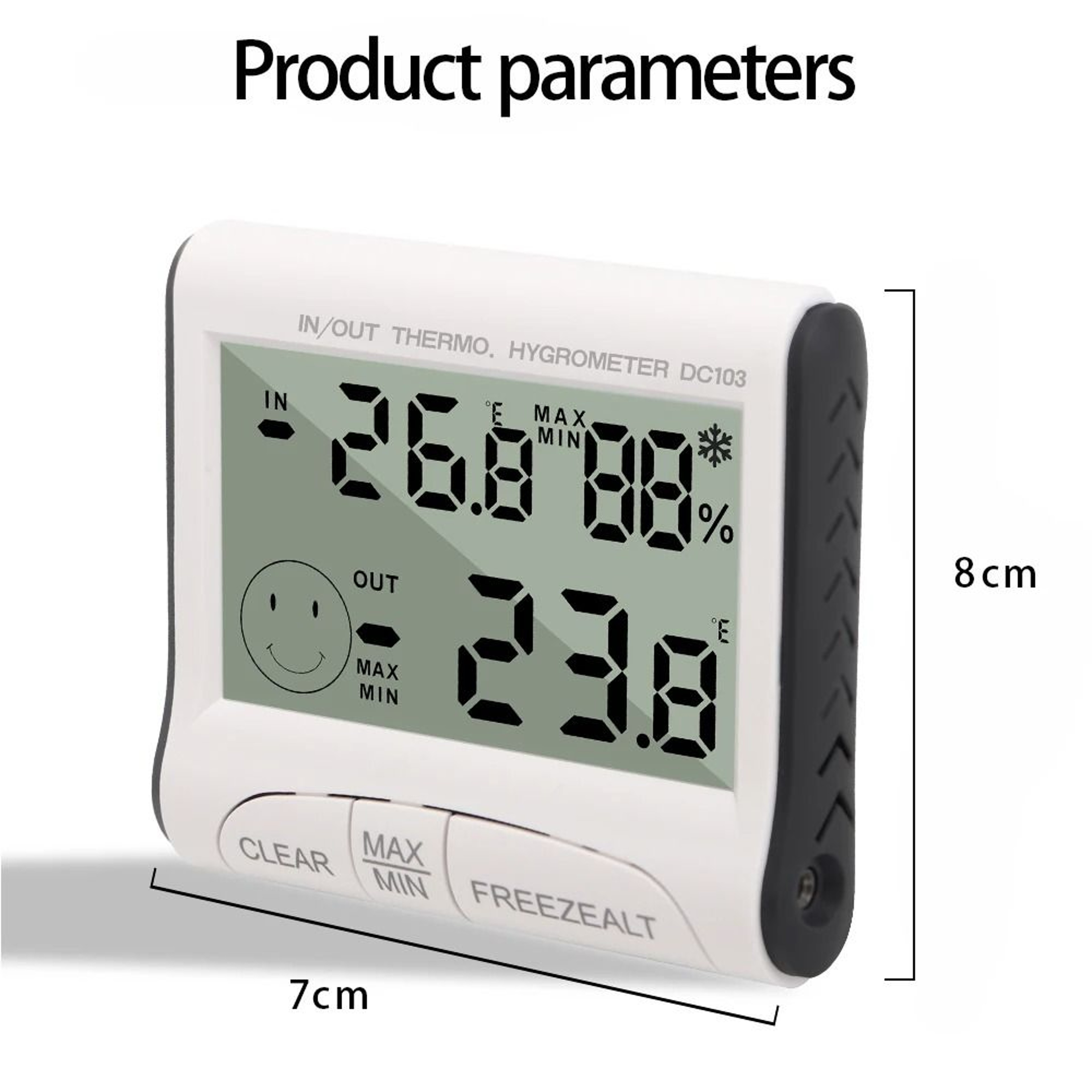 DC103 LCD Digital Thermometer Hygrometer Weather Station With Max Min Memory And Outdoor Sensor Pro 2