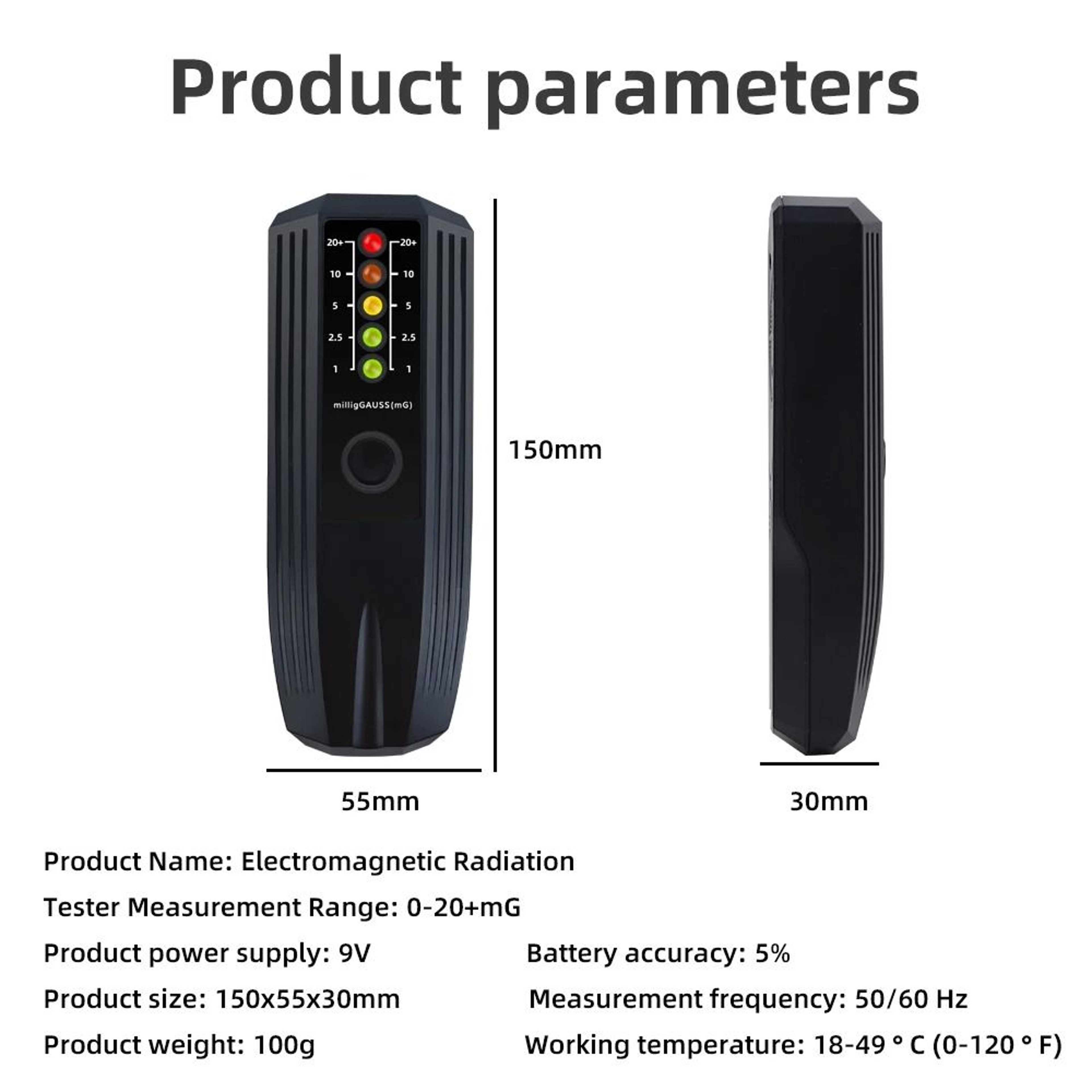 Portable Electromagnetic Field EMF Meter Detector 0 To 20 Plus MilliGauss Radiation Strength Tester 4