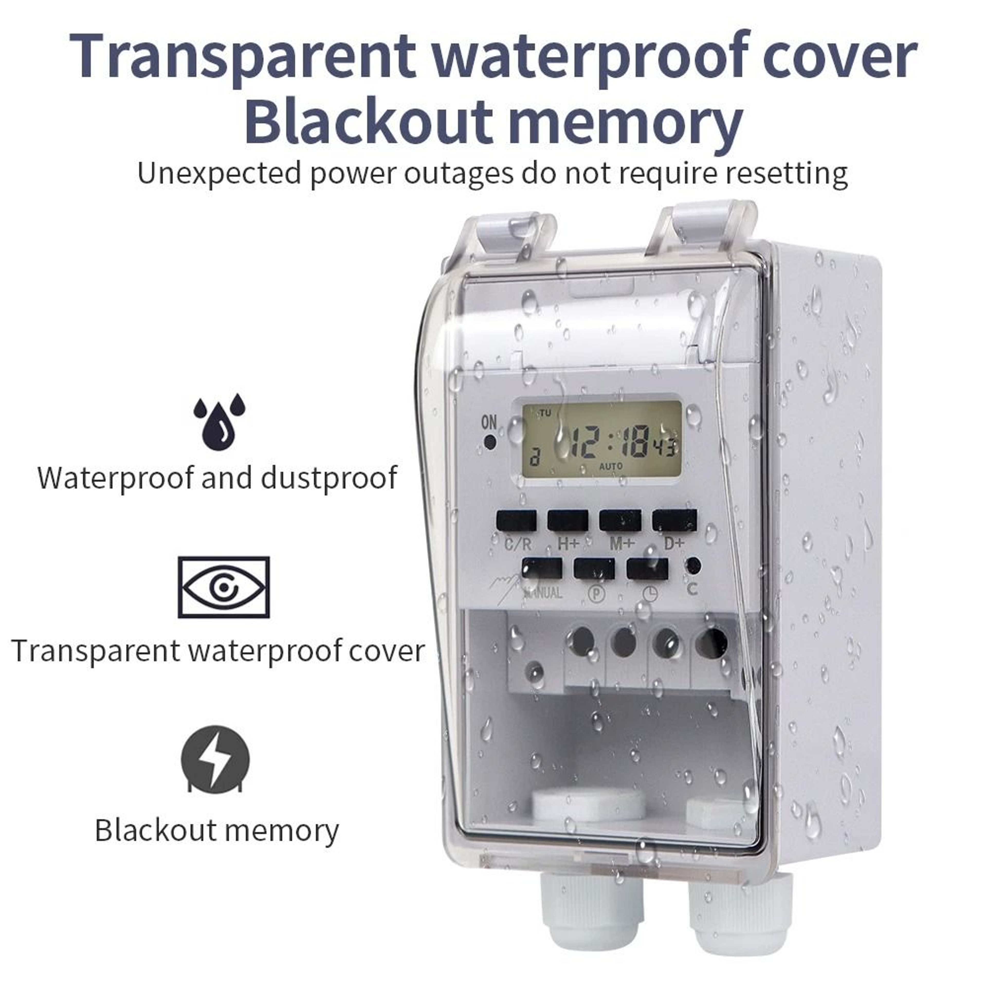 220V 30A Digital Time Control Switch Weekly 7 Day Programmable Electronic Timer Relay With Button L 2
