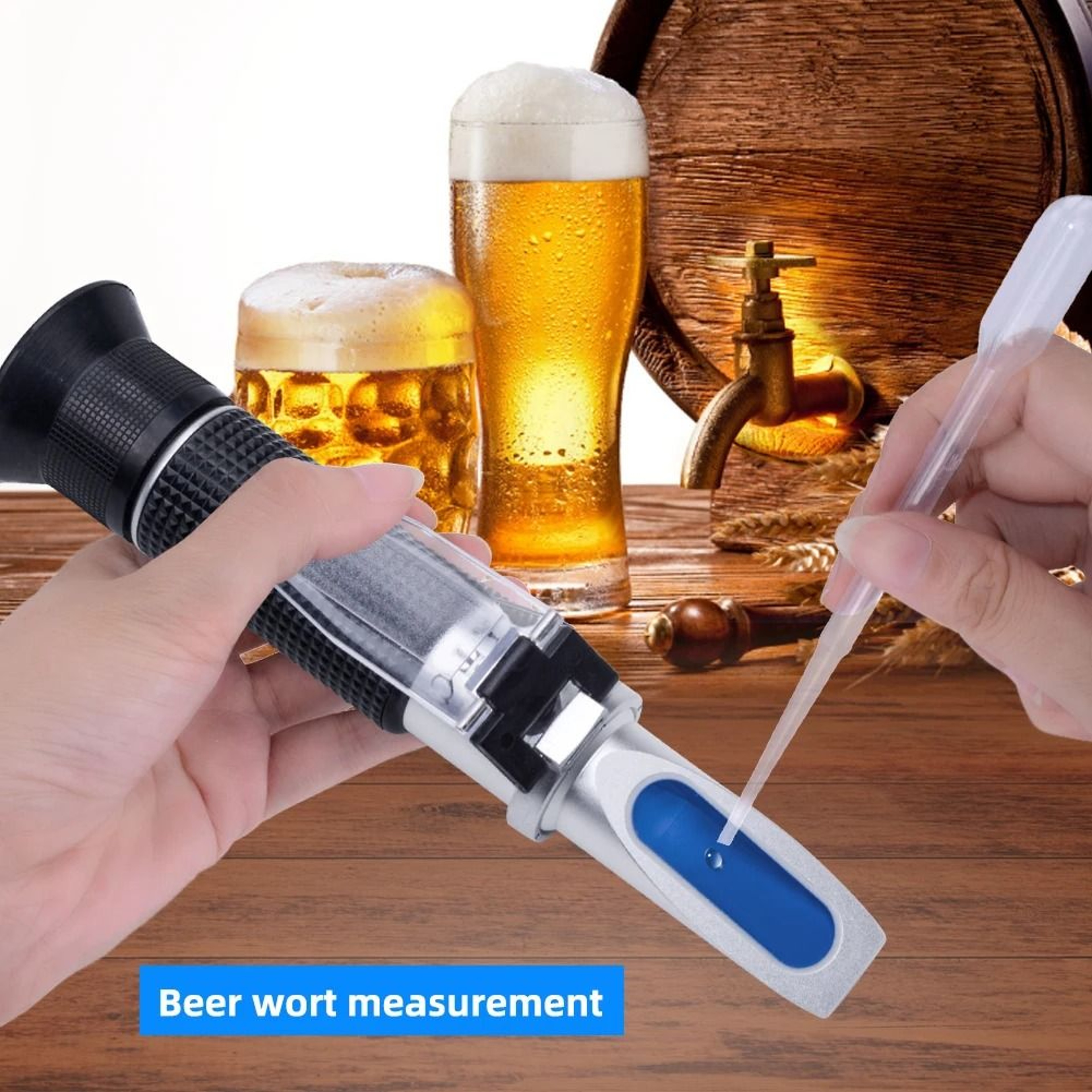 Dual Scale Beer And Wine Refractometer Brix 0 To 32 Percent And Specific Gravity 1000 To 1130 ATC 1