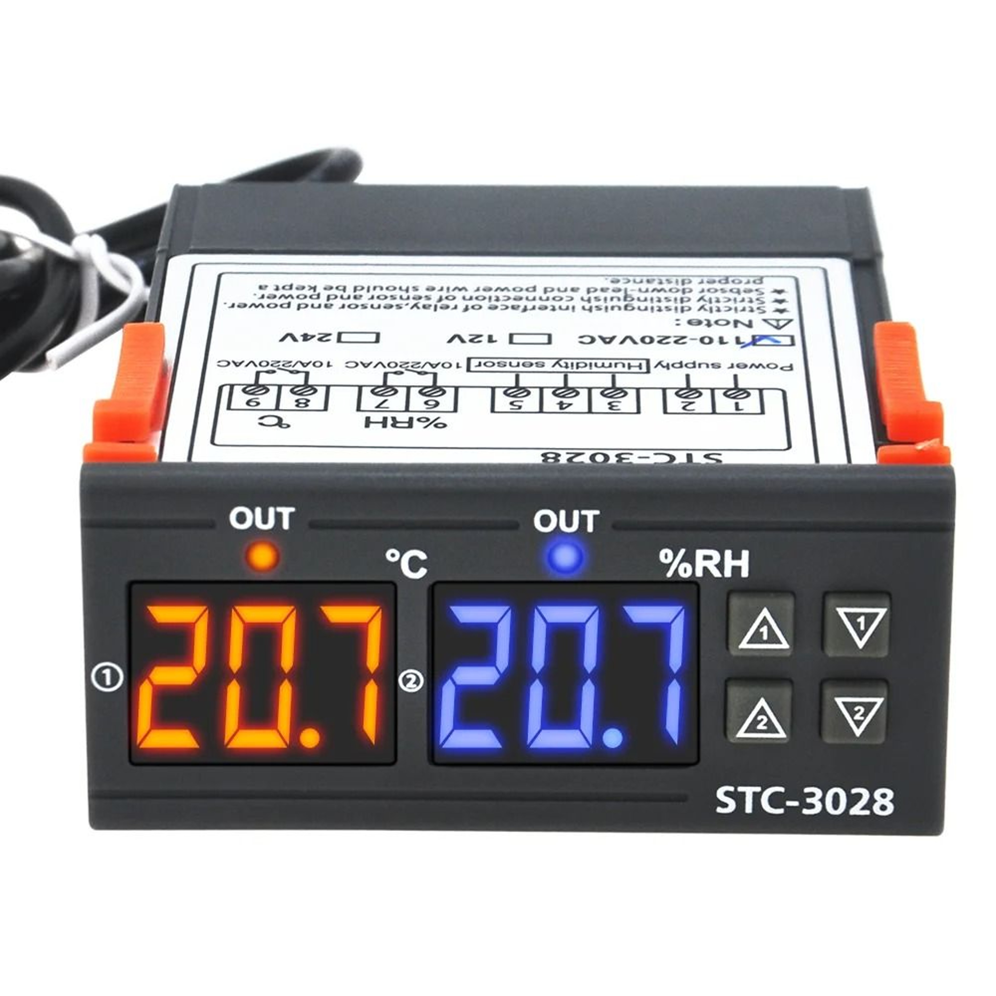 Digital Dual Climate Thermostat And Hygrostat Controller Environmental Switch Module With Combined  7