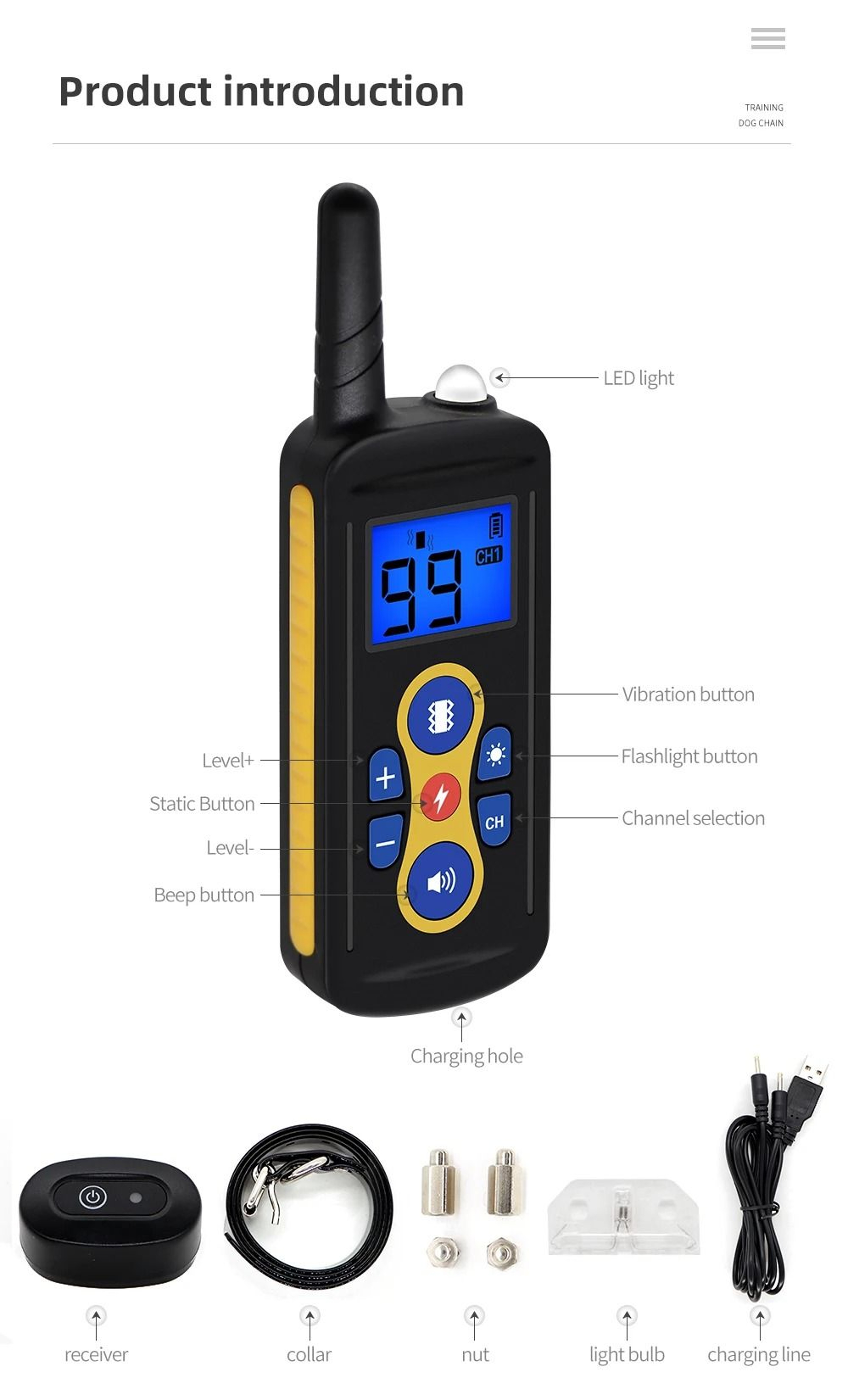 Remote Dog Training Collar 875 Yard Range Rechargeable Electric Pet Trainer With Shock Vibration An 2