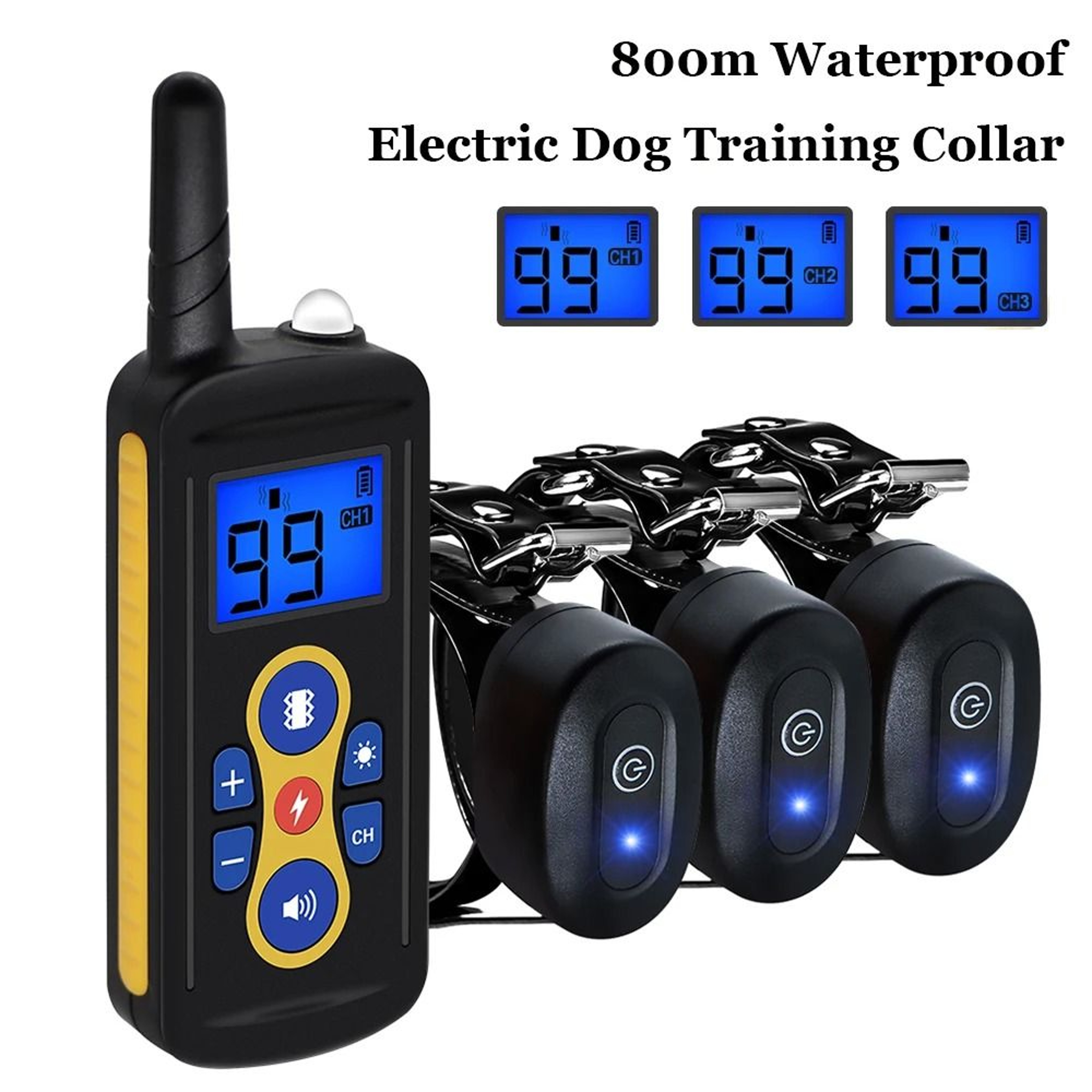 Remote Dog Training Collar 875 Yard Range Rechargeable Electric Pet Trainer With Shock Vibration An 0