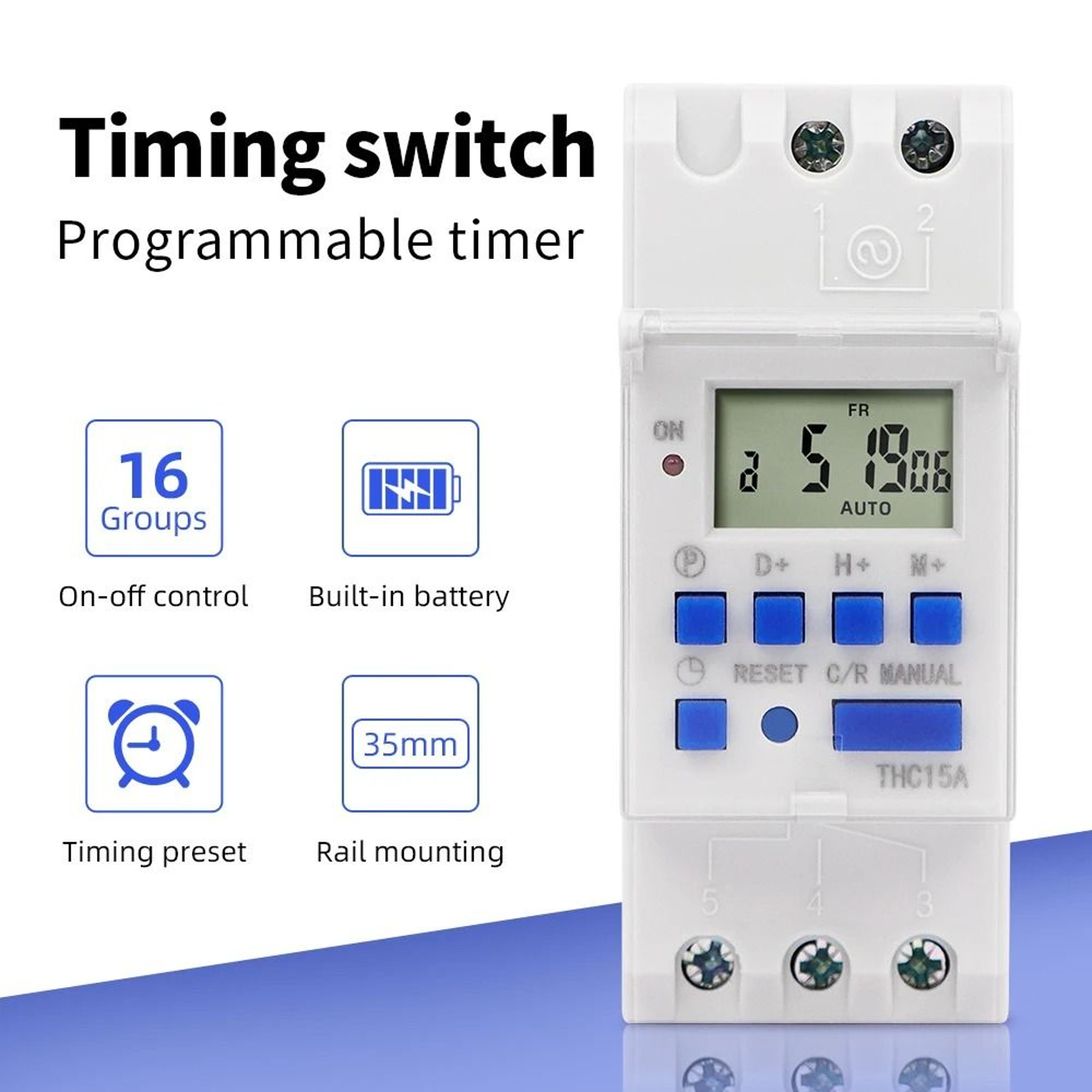 Digital Weekly Timer Switch 7 Day Programmable Relay Control 220V 25A 30A High Load Switch With Pow 3