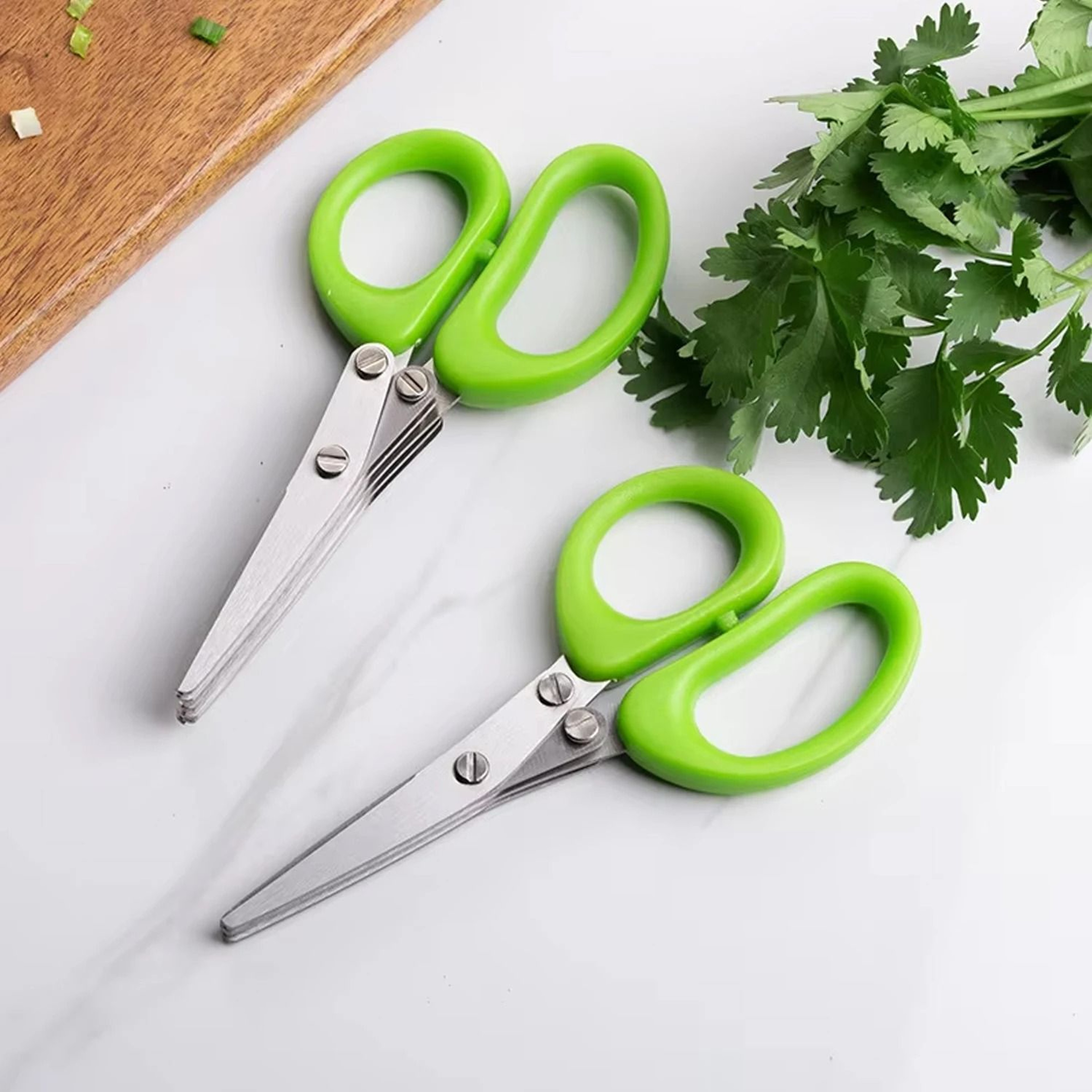 Multifunctional Stainless Steel Multi Layer Kitchen Herb Scissors Shredded Scallion And Pepper Chop 4