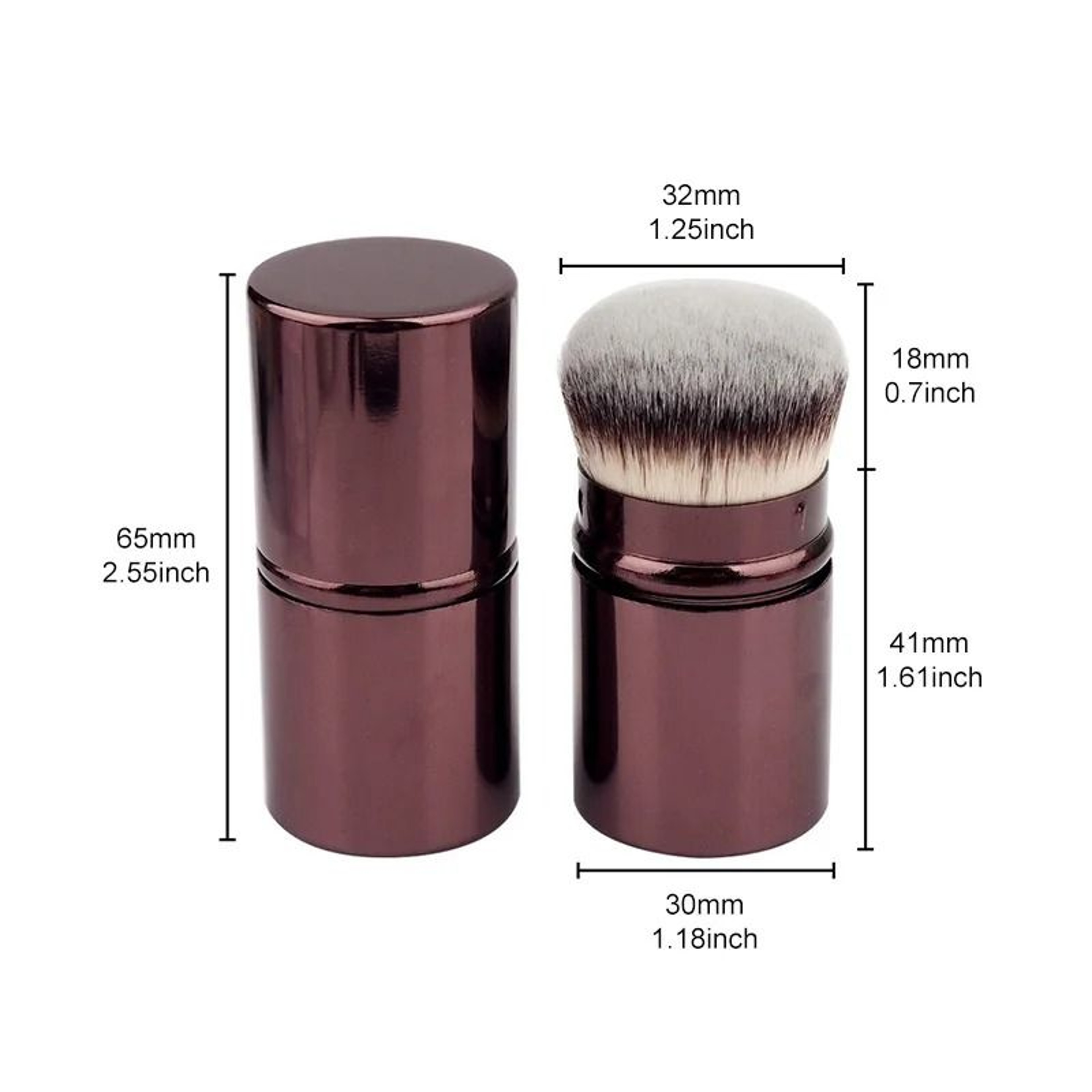Retractable Kabuki Makeup Brush Soft Travel Foundation Powder Blush Face Cosmetic Tool 6