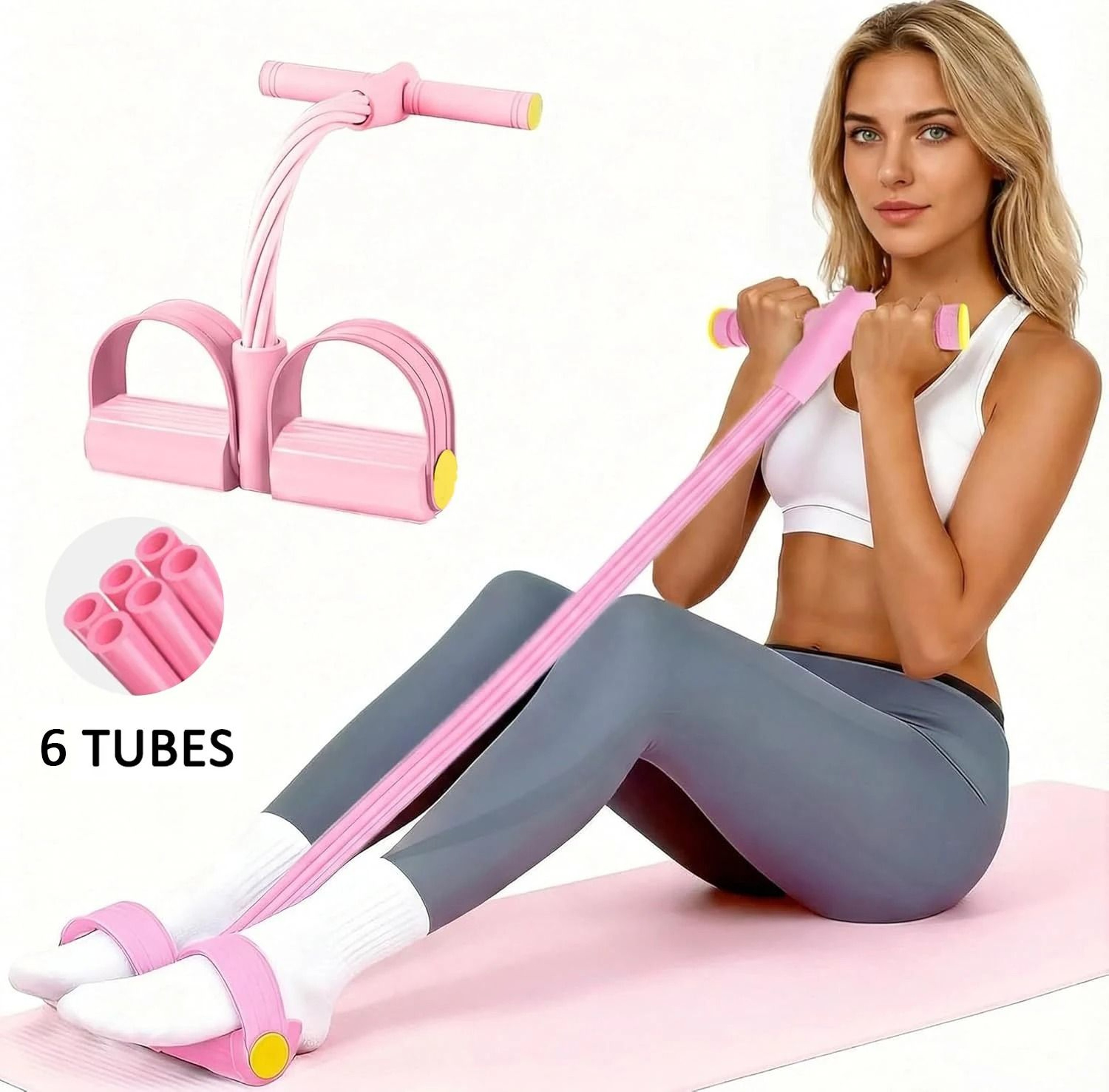 Pedal Resistance Band Elastic Pull Rope Sit Up Exerciser For Home Gym Yoga Abdominals 7