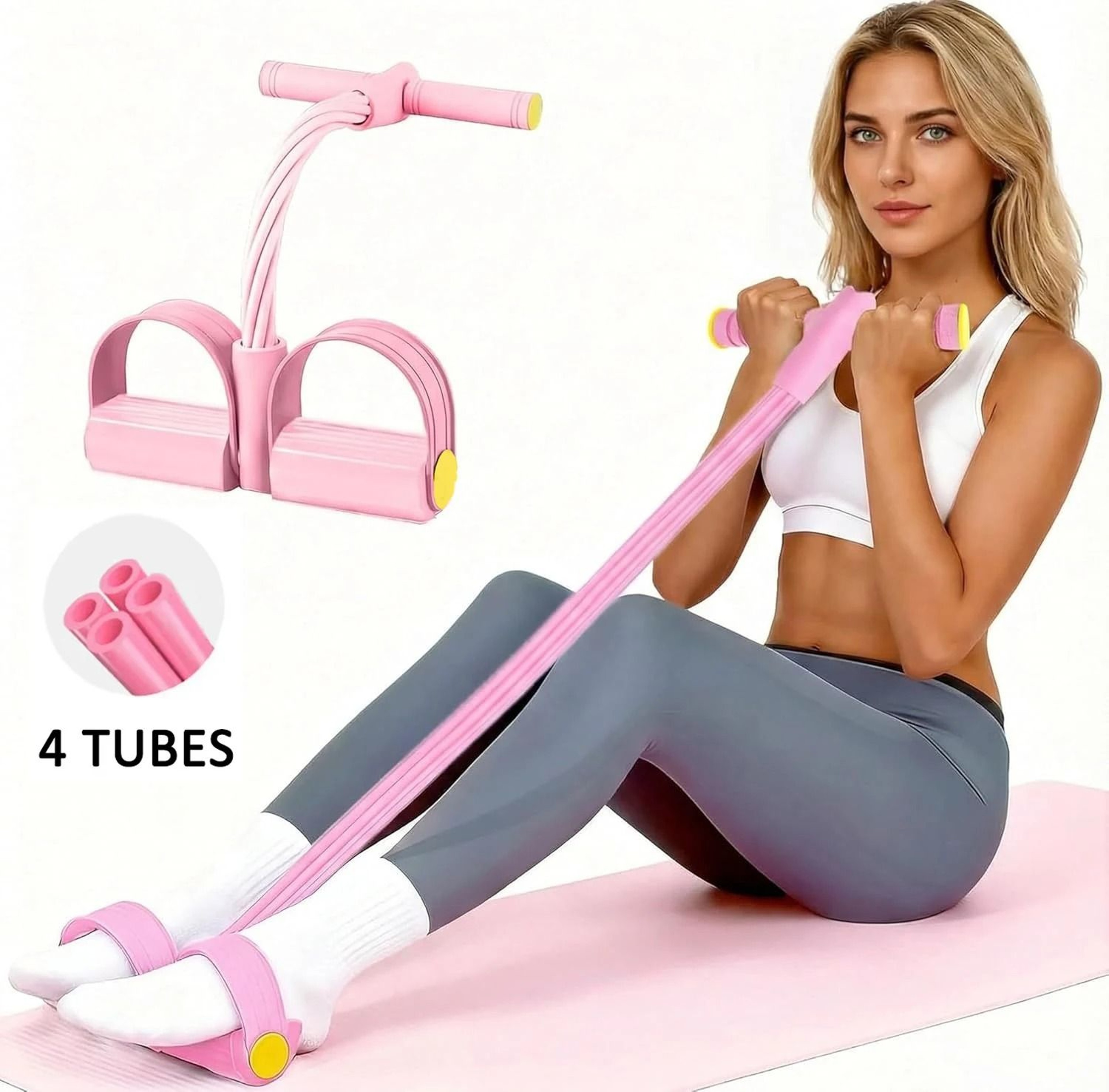 Pedal Resistance Band Elastic Pull Rope Sit Up Exerciser For Home Gym Yoga Abdominals 9