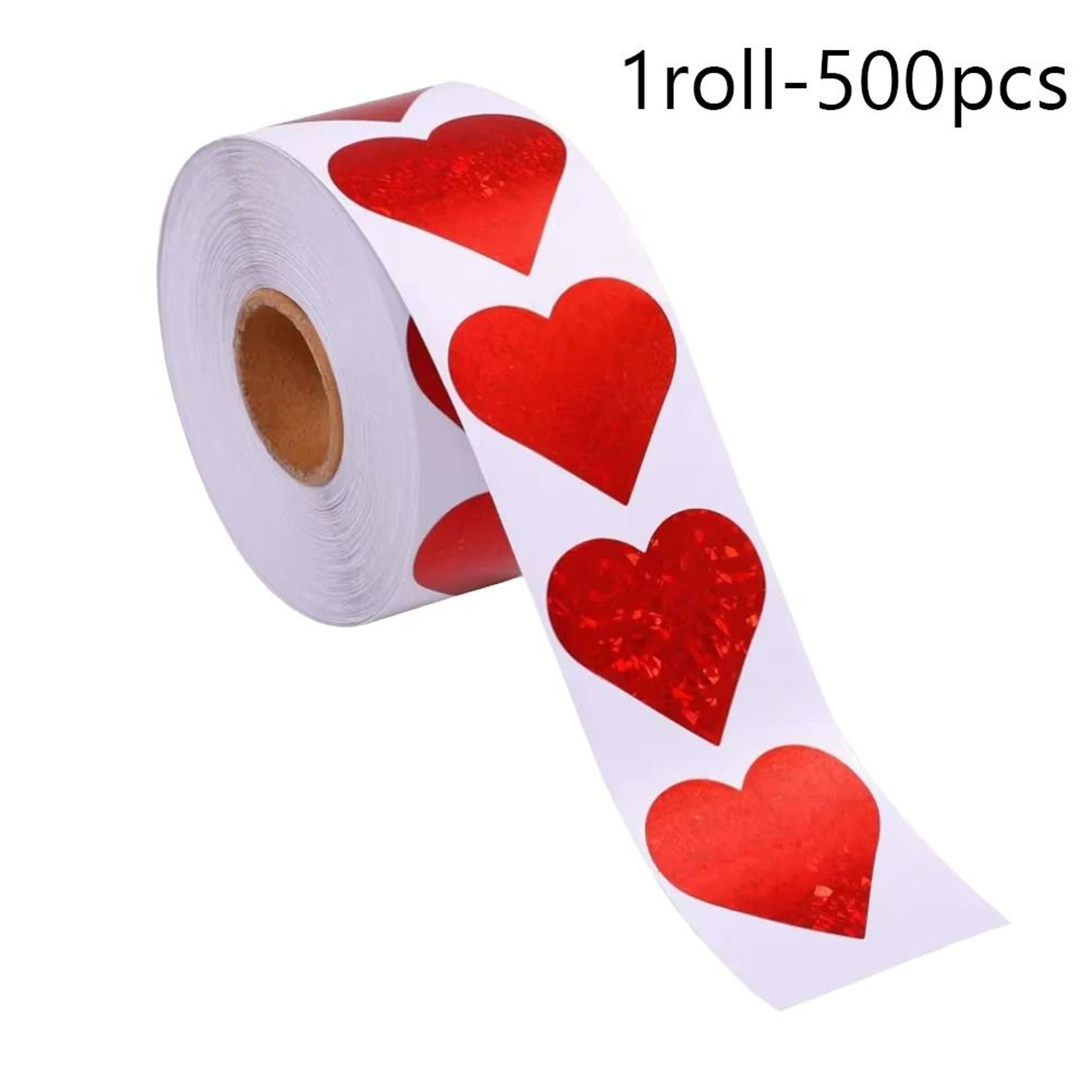 Red Heart Shape Sticker Roll Valentine Gift Box Packaging Labels For Party Decor 6