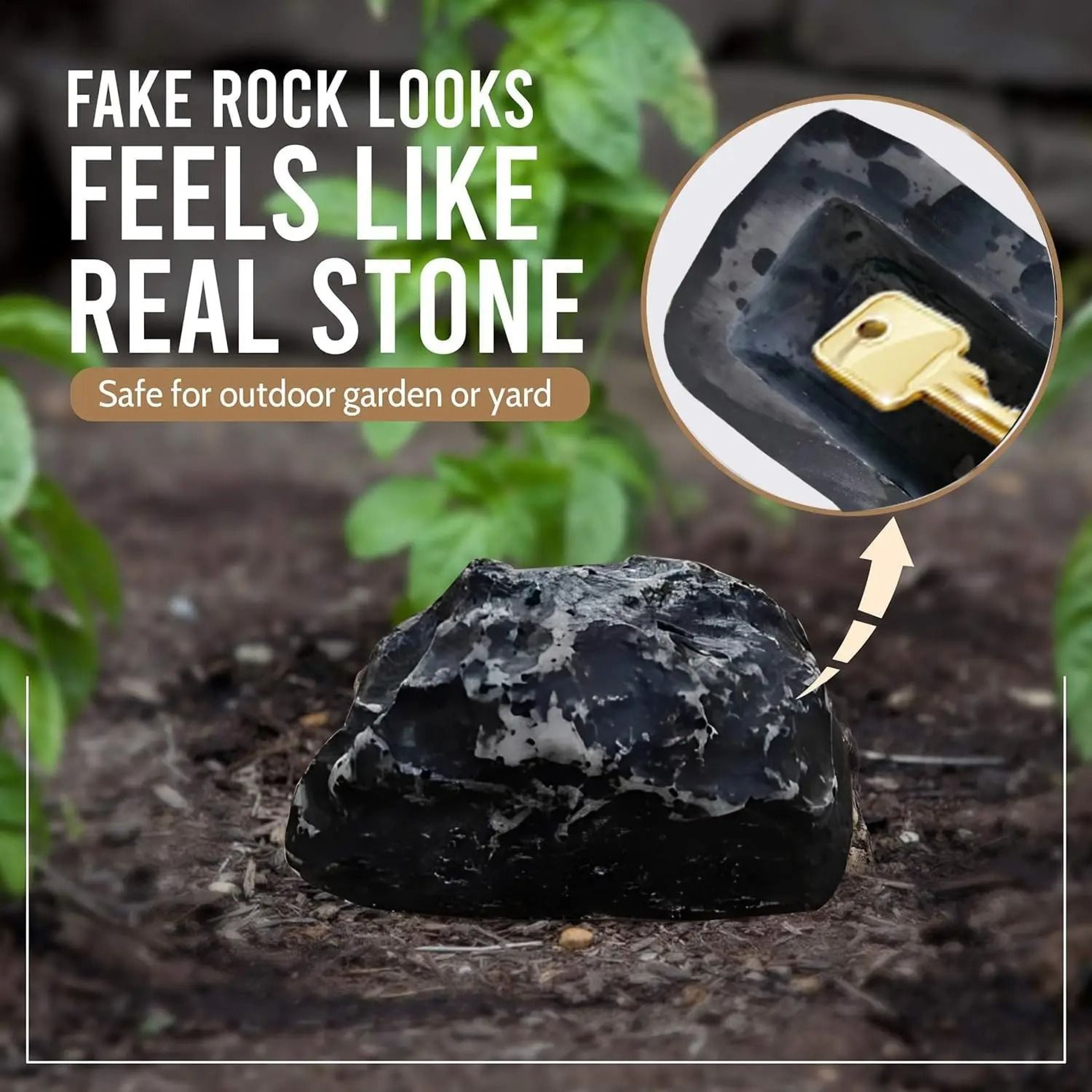 Stone Key Hide Outdoor Simulation Rock Hidden Spare Key Safe Box Holder For Yard 4