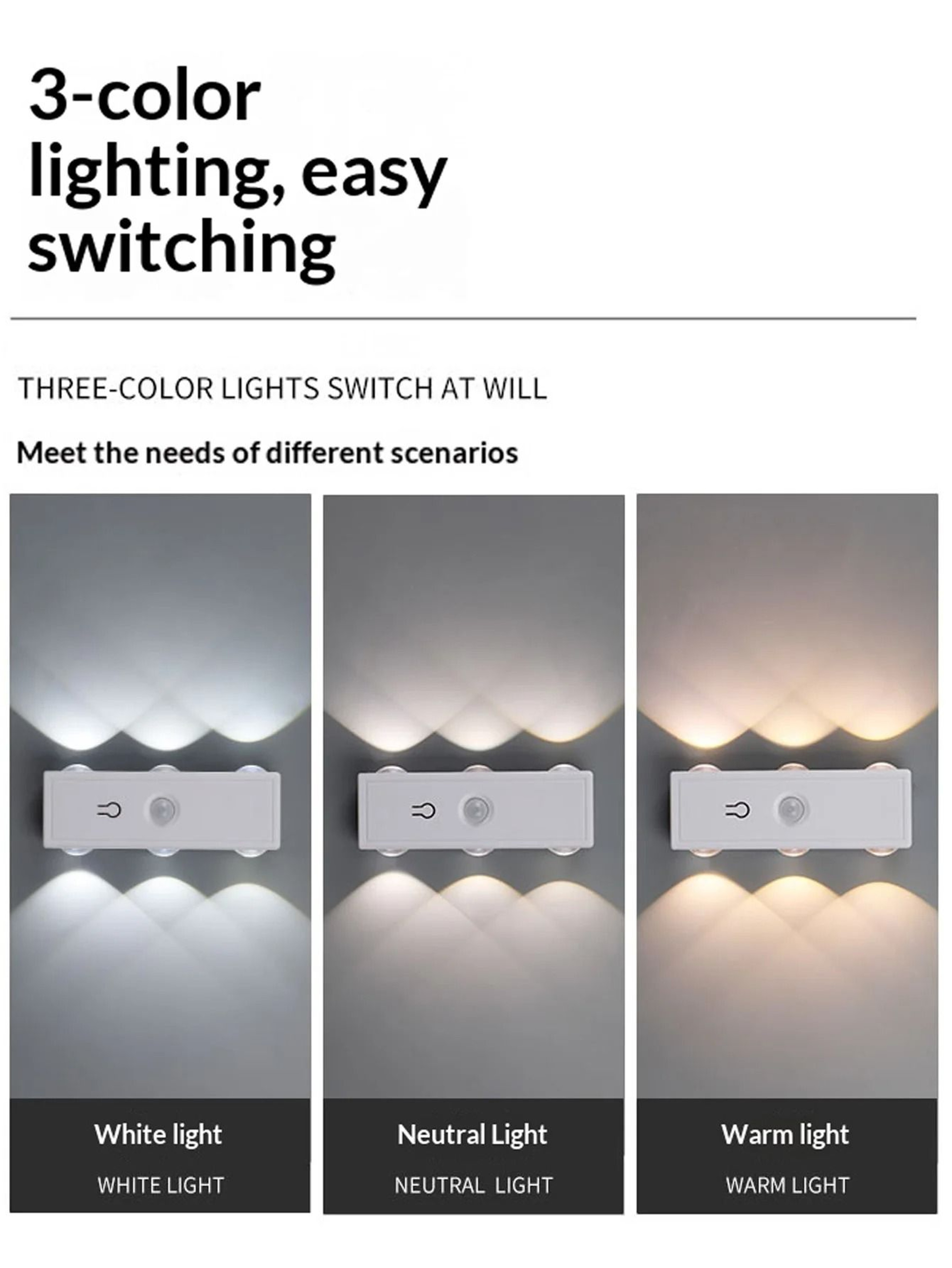 LED Colorful Wall Light Motion Sensor Body Induction Magnetic Night Light For Bedroom 5
