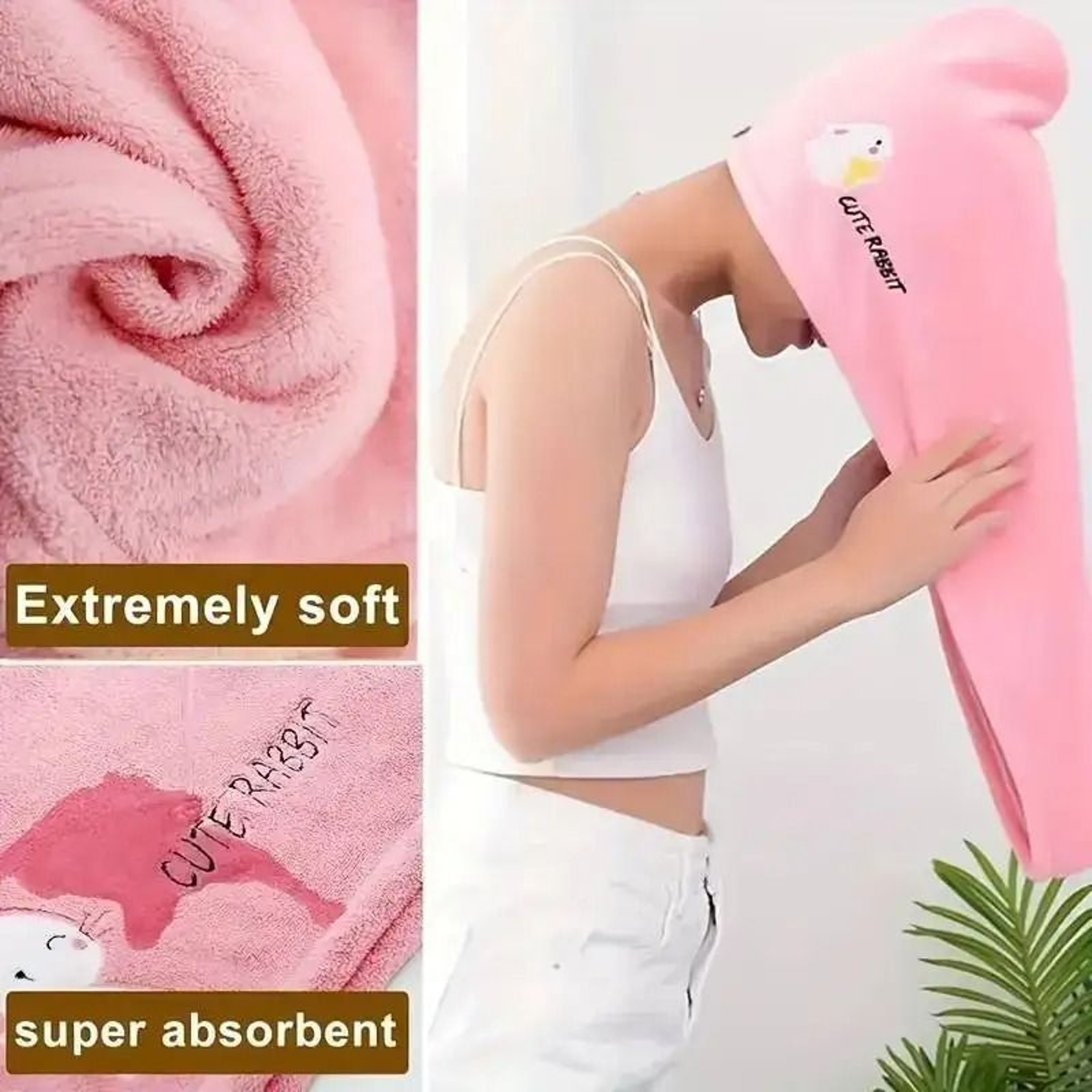 Quick Dry Microfiber Hair Towel Wrap Soft Coral Fleece Drying Cap Turbans 1