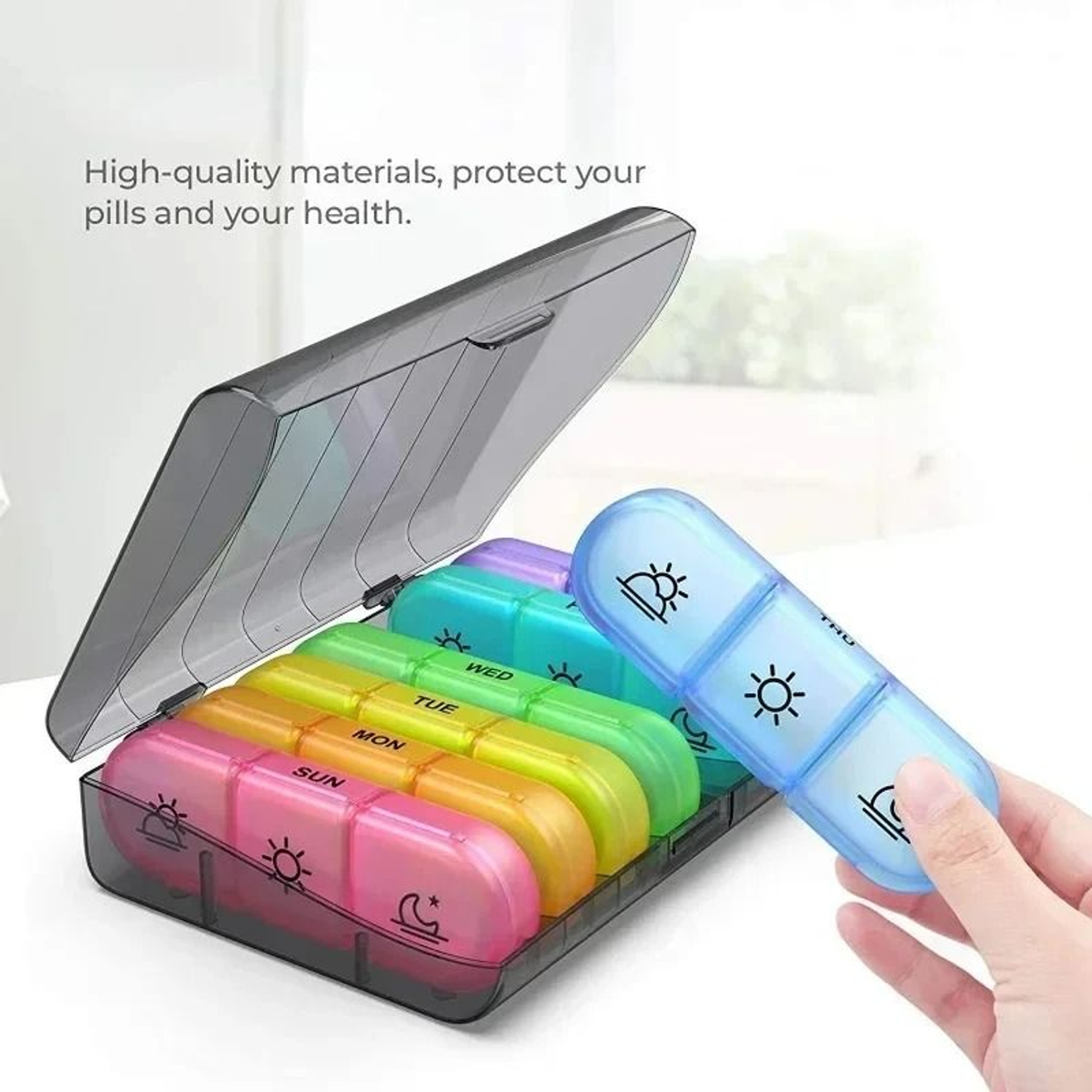 7 Day Pill Organizer 21 Compartments 3 Times A Day Portable Medicine Case 2