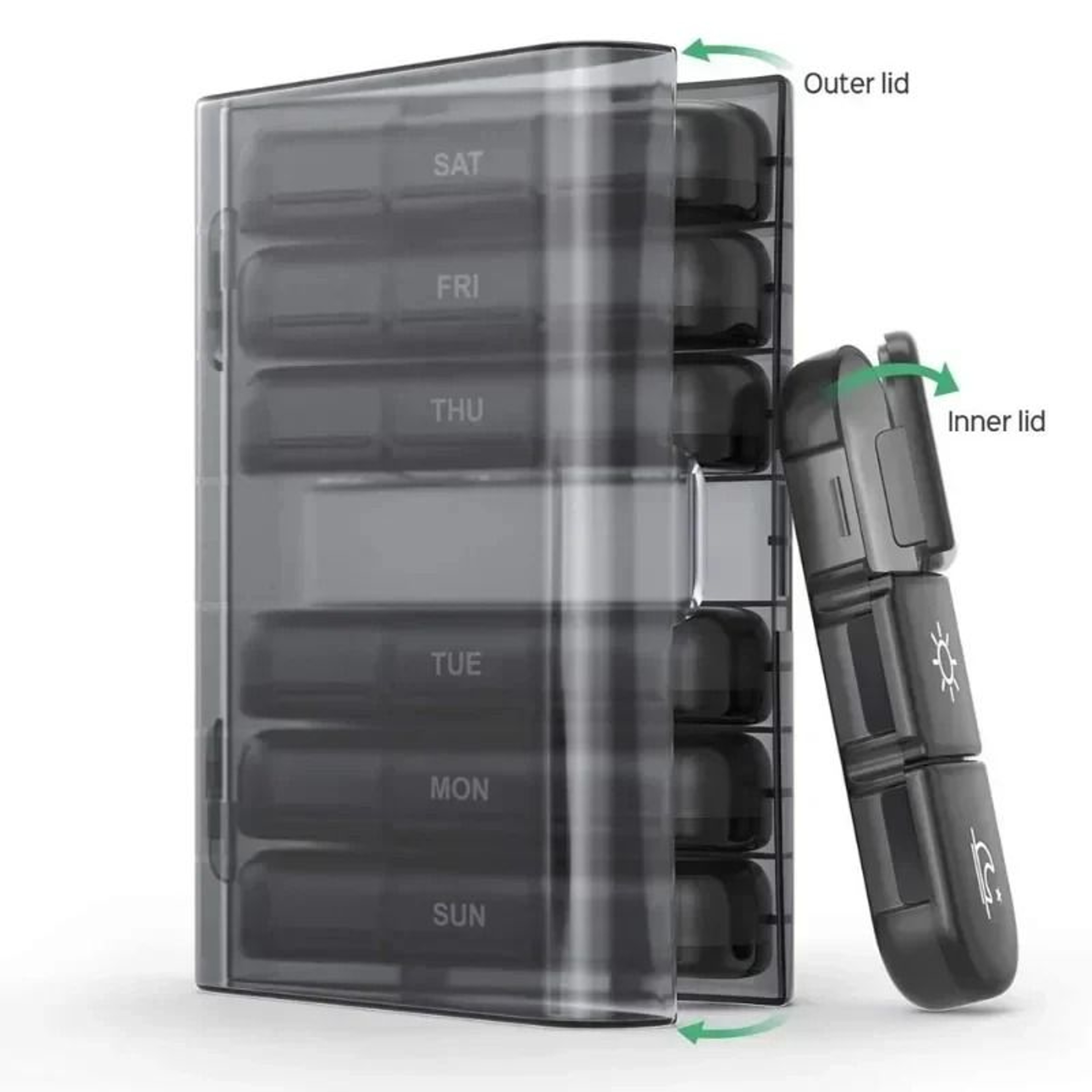 7 Day Pill Organizer 21 Compartments 3 Times A Day Portable Medicine Case 3