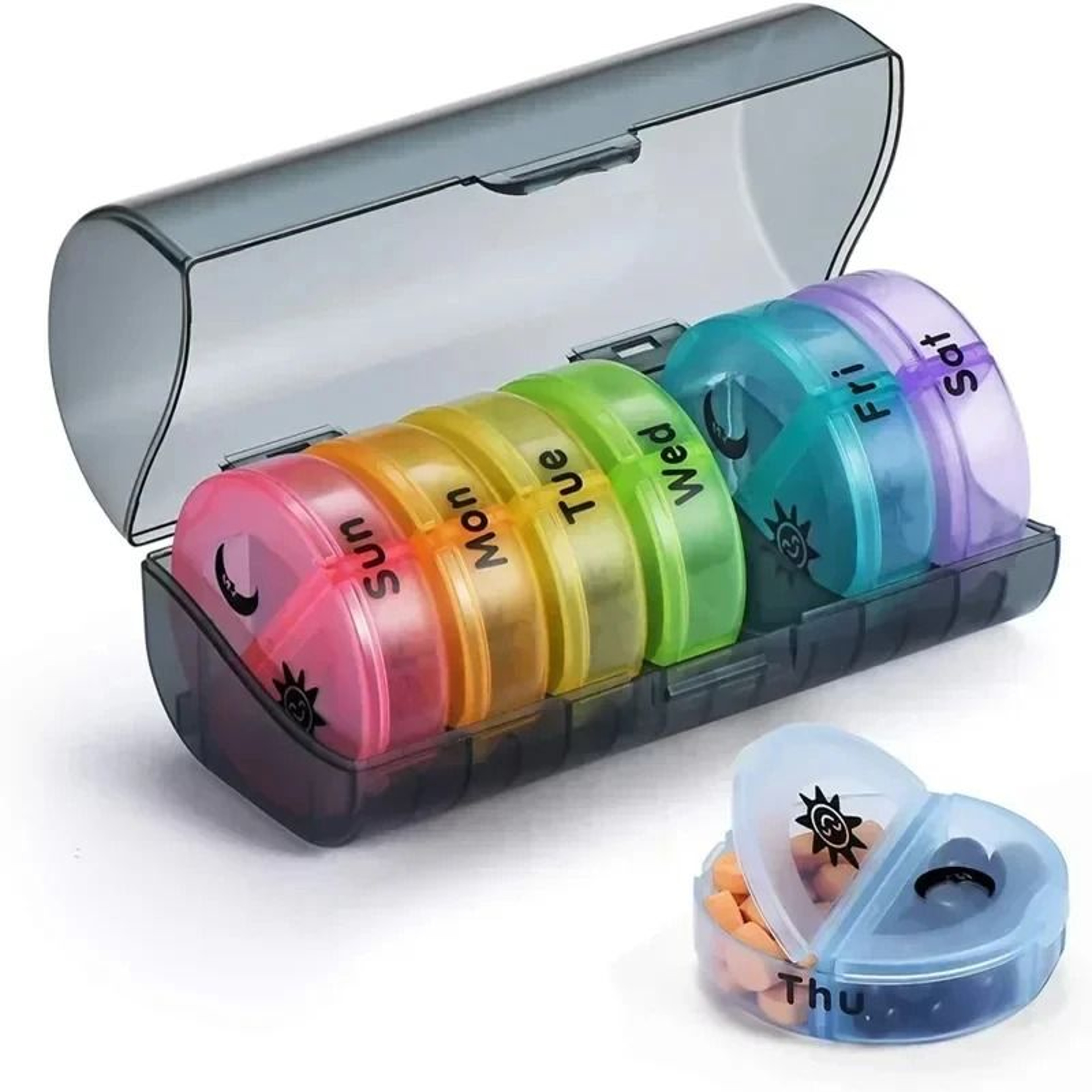 7 Day Pill Organizer 21 Compartments 3 Times A Day Portable Medicine Case 11