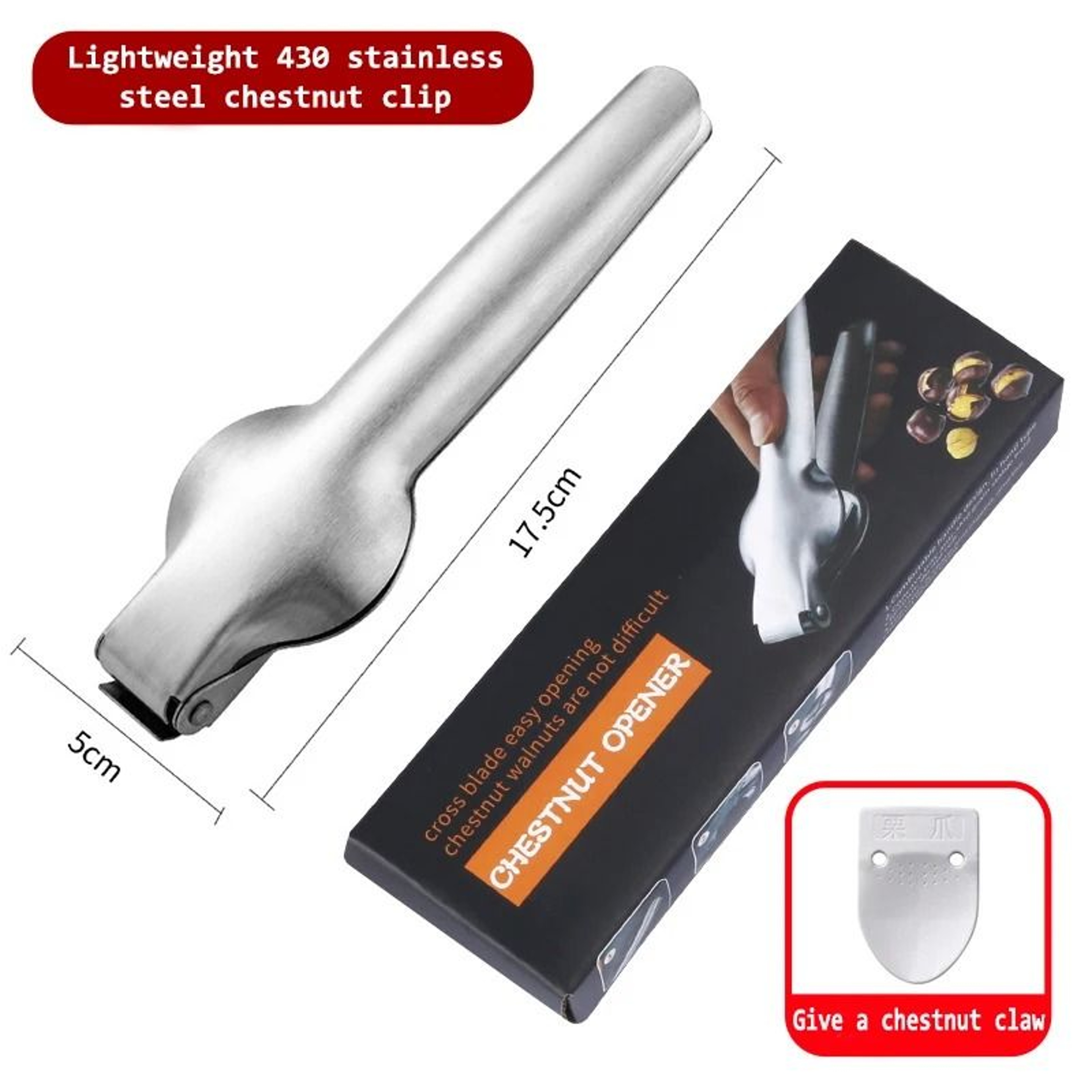 Manual Stainless Steel Chestnut Clip Shell Opener Nut Cracker Pliers Cutter 6