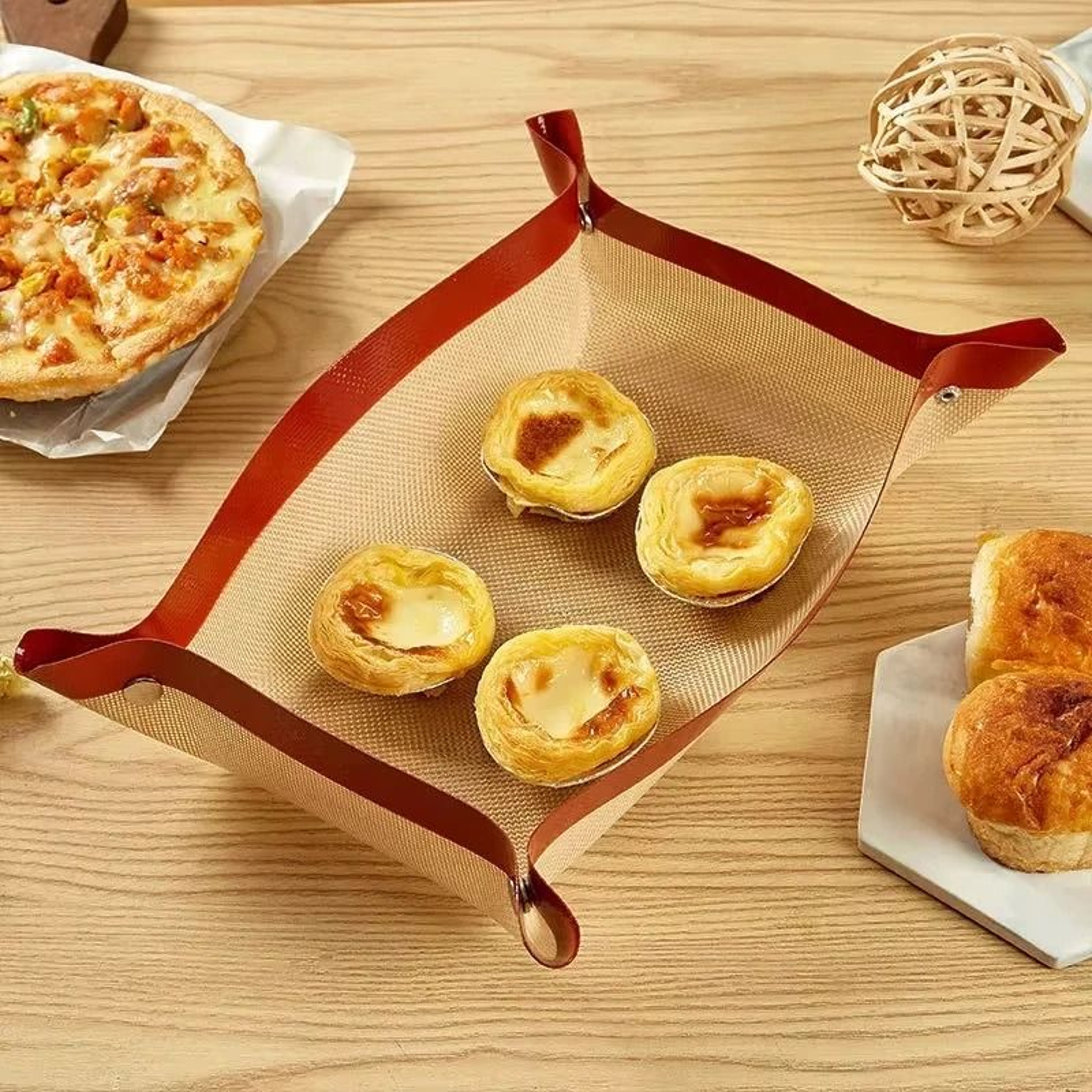 Baking Mat Silicone Leakproof Cookie Tray Non Stick Baking Basket Heat Resistant Oven Liner 9
