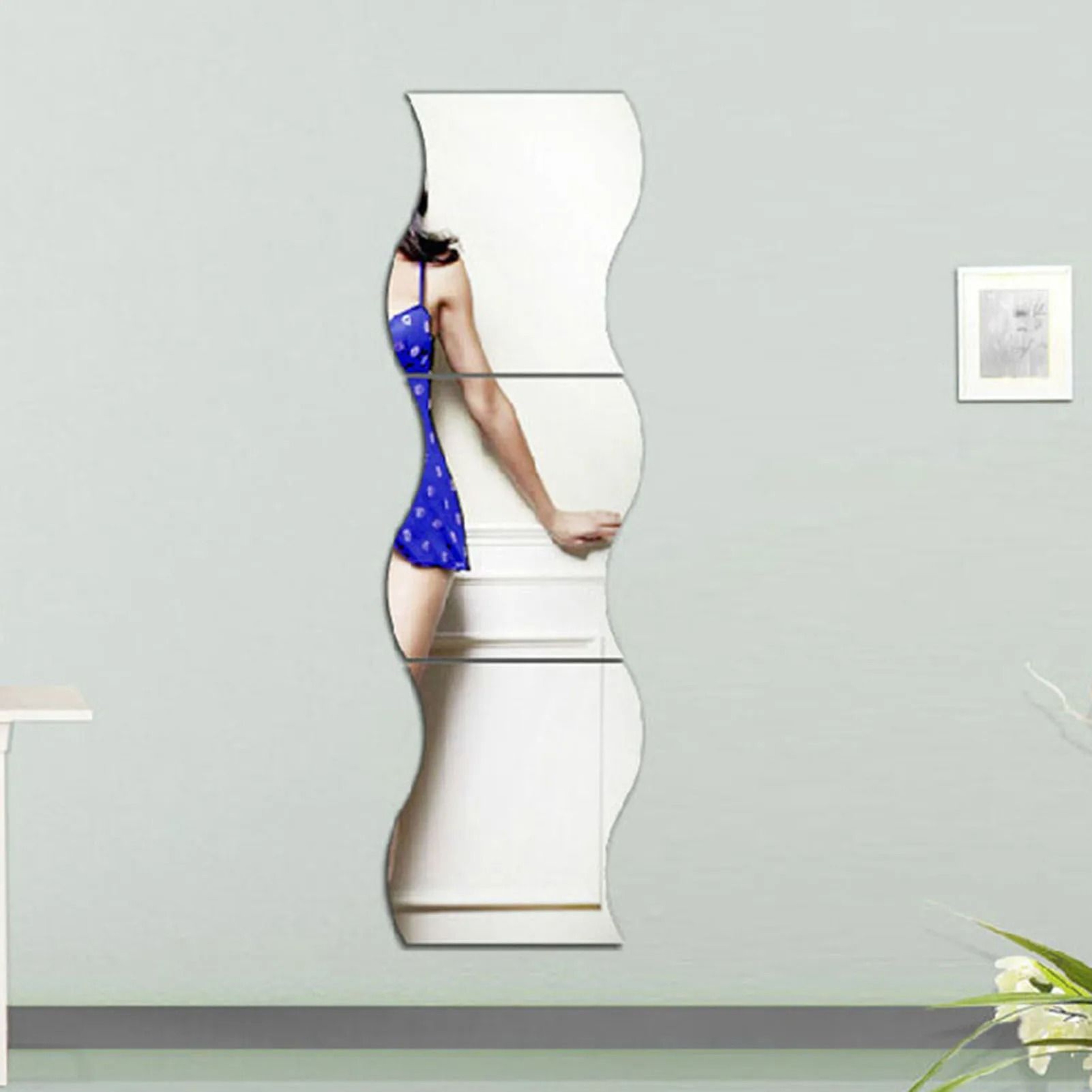 Self Adhesive Wall Mirror Sticker DIY Acrylic Decal Sheet For Home Decor 0
