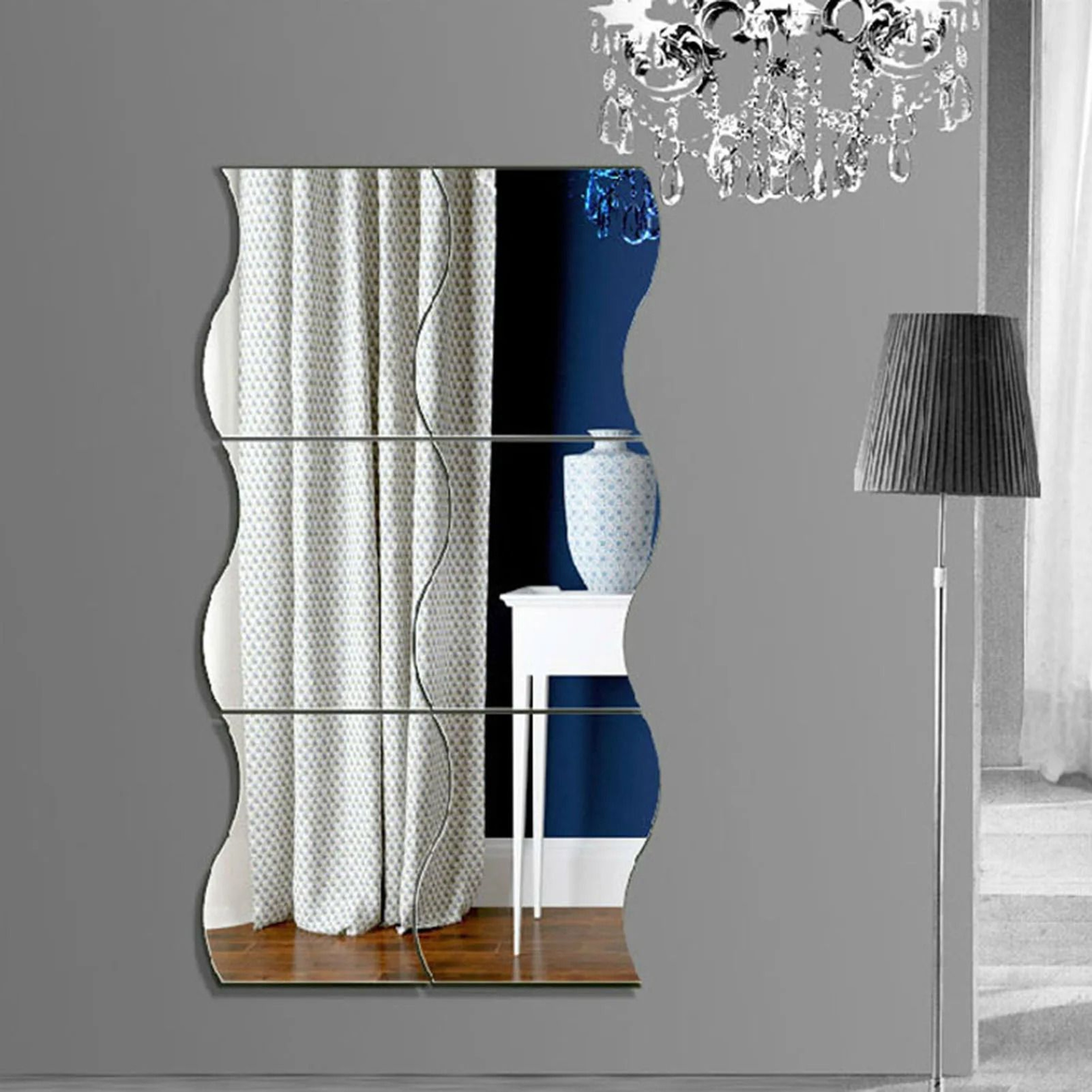Self Adhesive Wall Mirror Sticker DIY Acrylic Decal Sheet For Home Decor 1