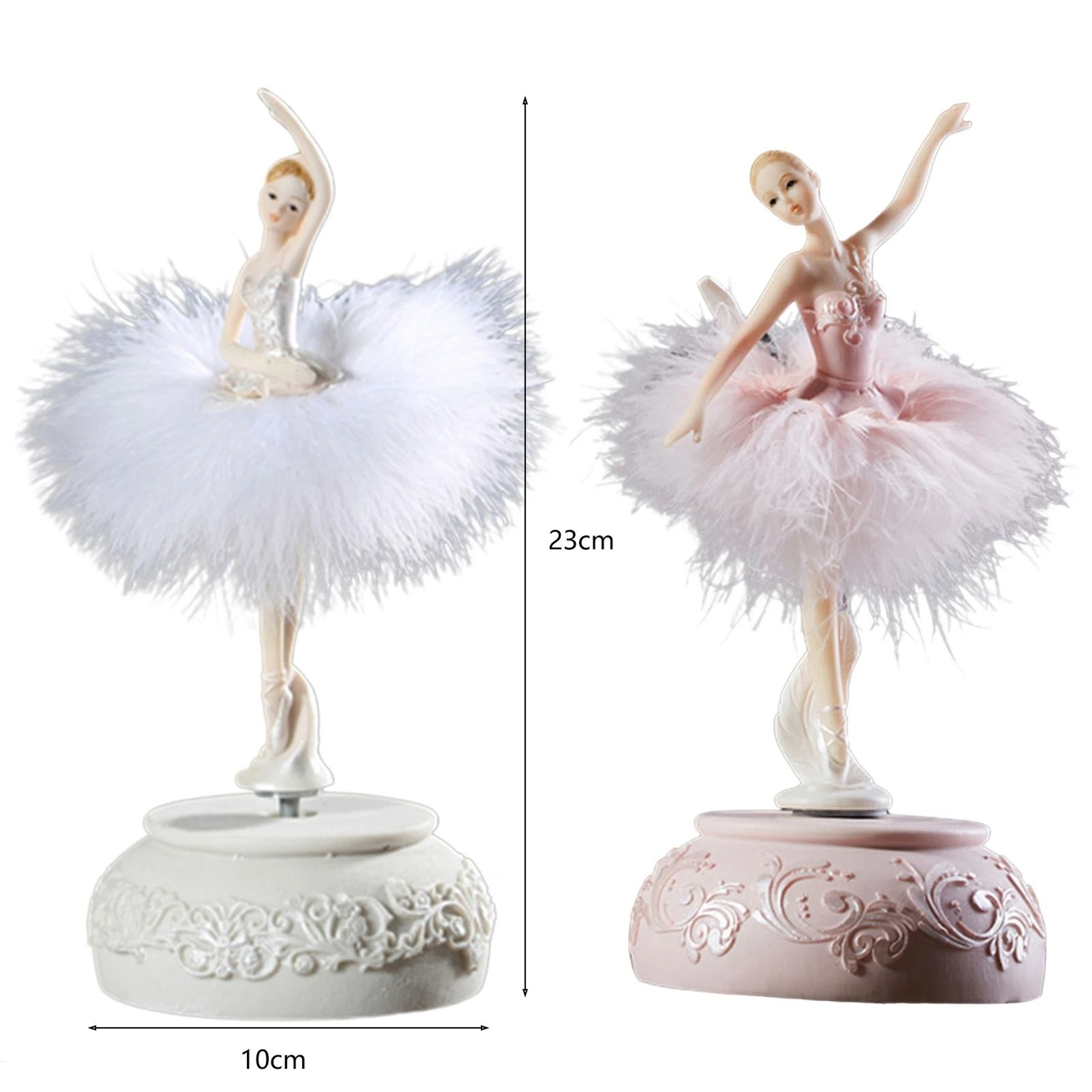 Rotating Ballet Music Box Lightweight Burr Free Dancing Ballerina Figurine 2