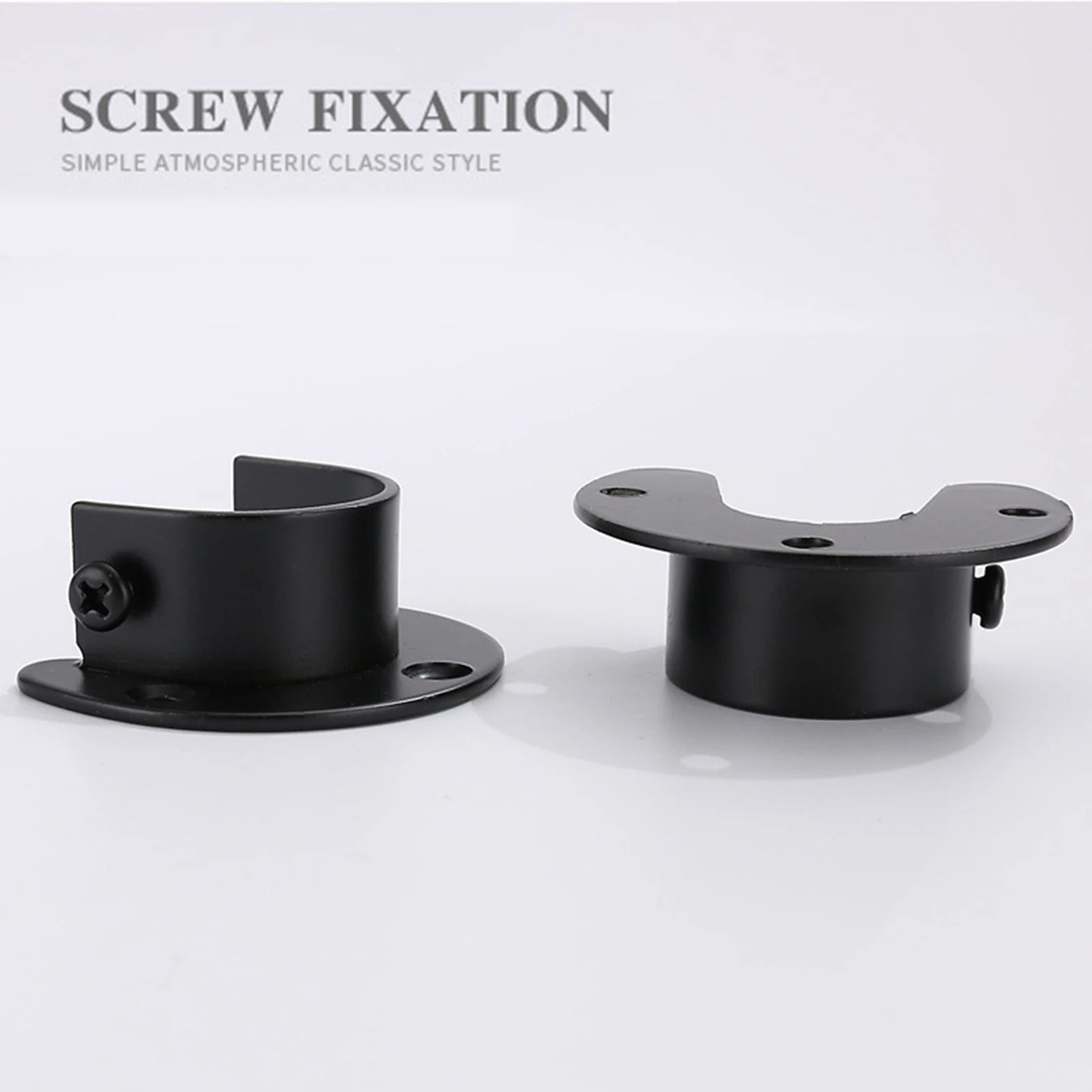 Heavy Duty Closet Rod Bracket End Supports With Screws Set 3