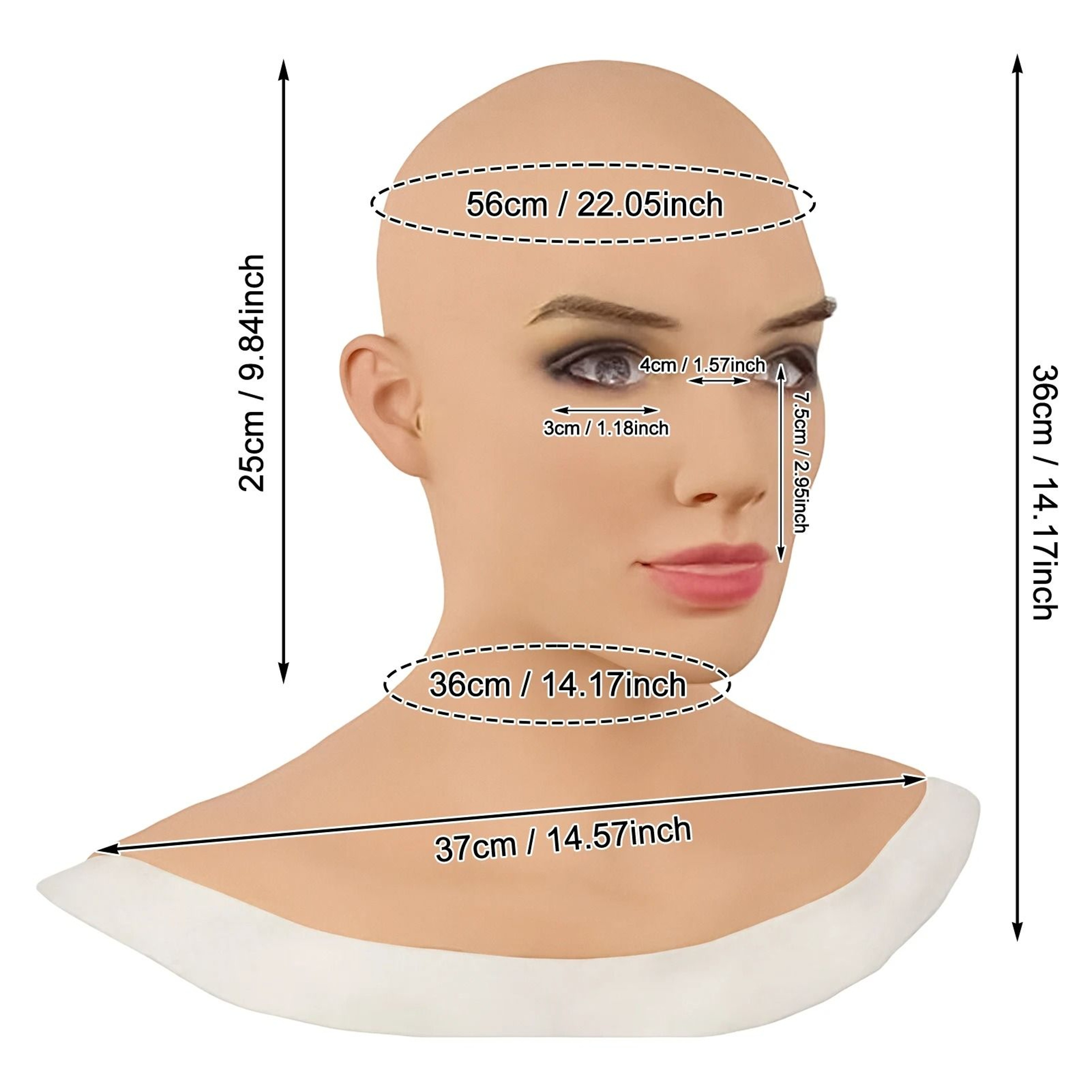 Halloween Costume Mask Bald Beauty Latex Head Cover Funny Cosplay Prop – view 8