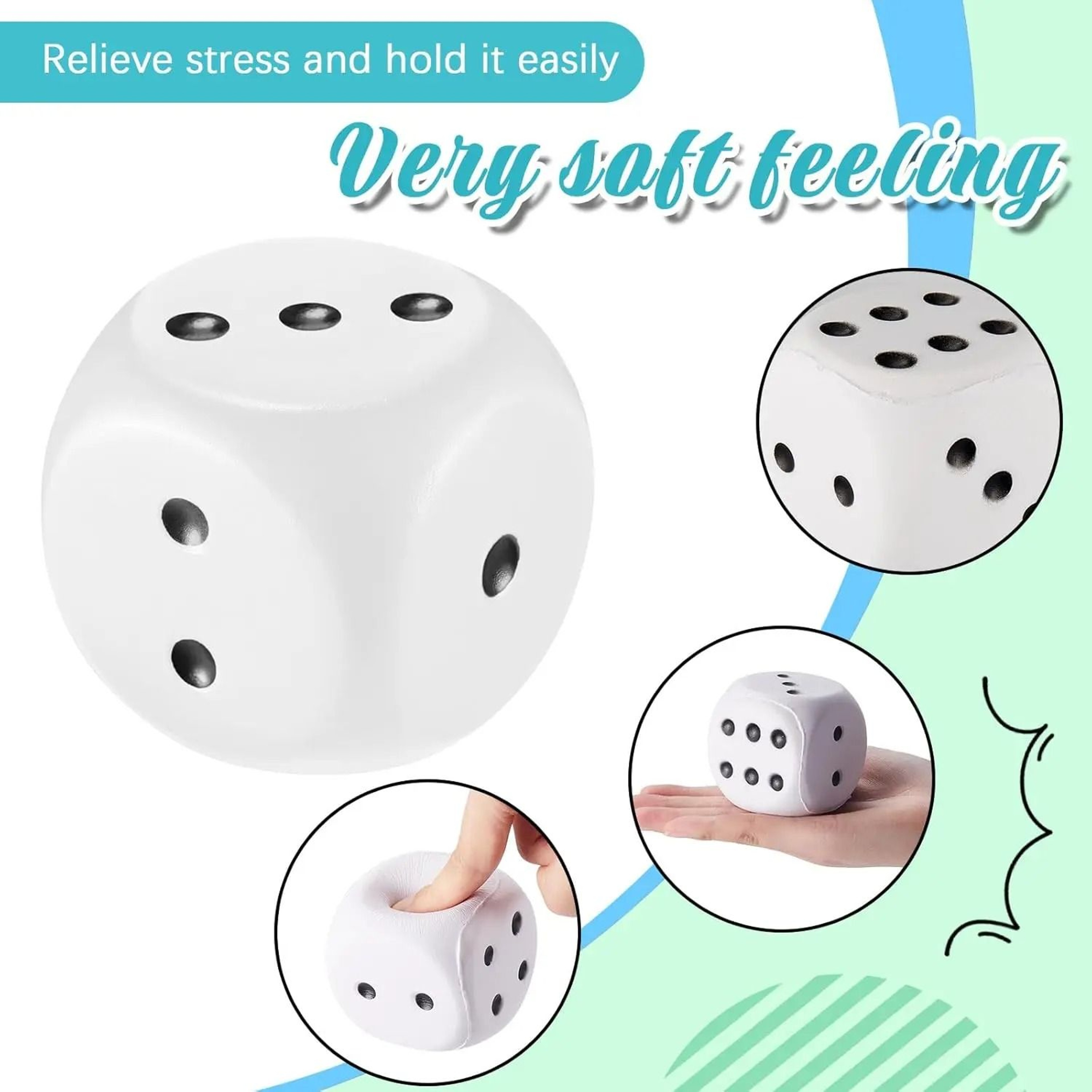 Large Foam Dice Set Soft Jumbo 6 Sided Dot Rebound Dice 1