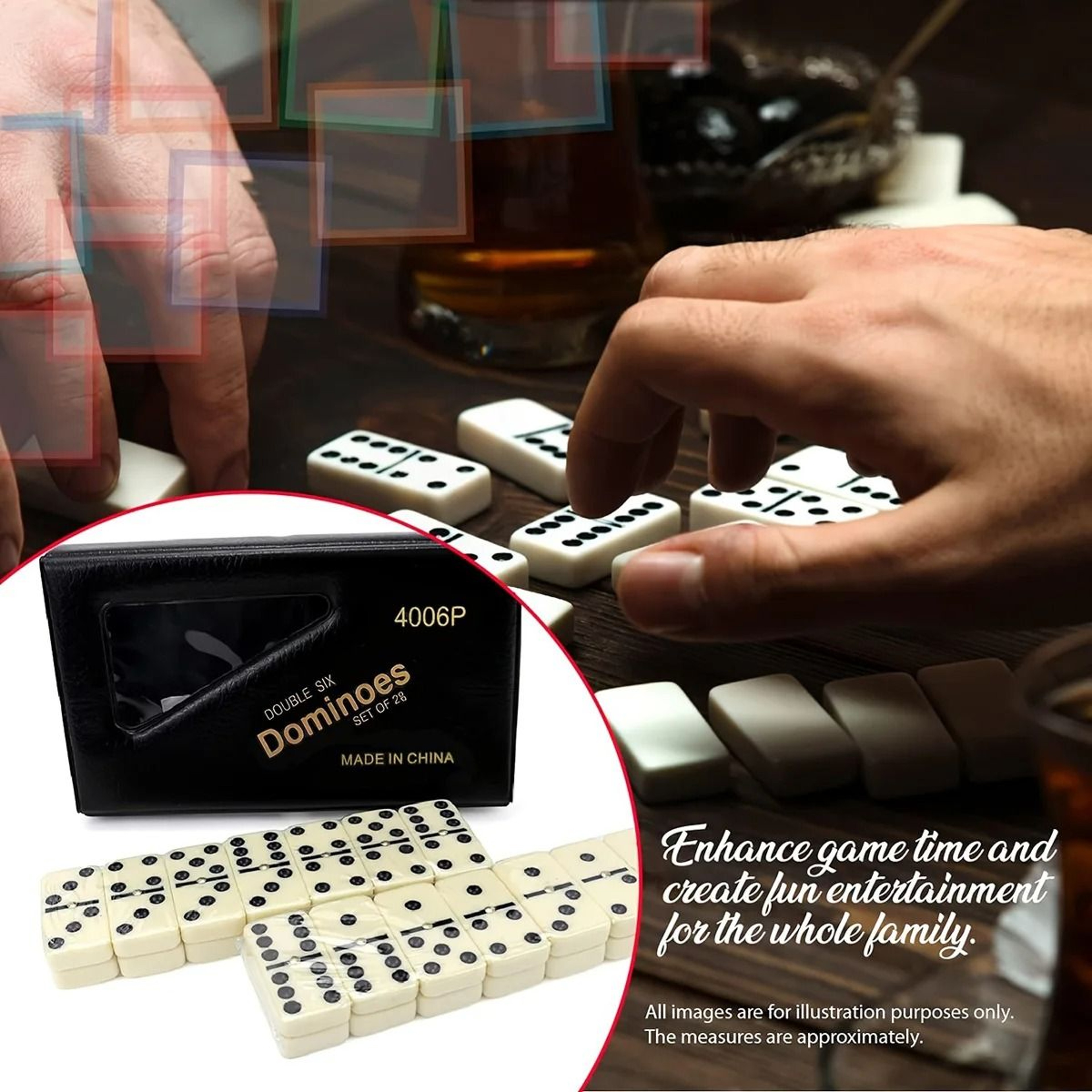 Double Six Dominoes Set Portable Travel Table Game PVC Tile Puzzle Toy 0