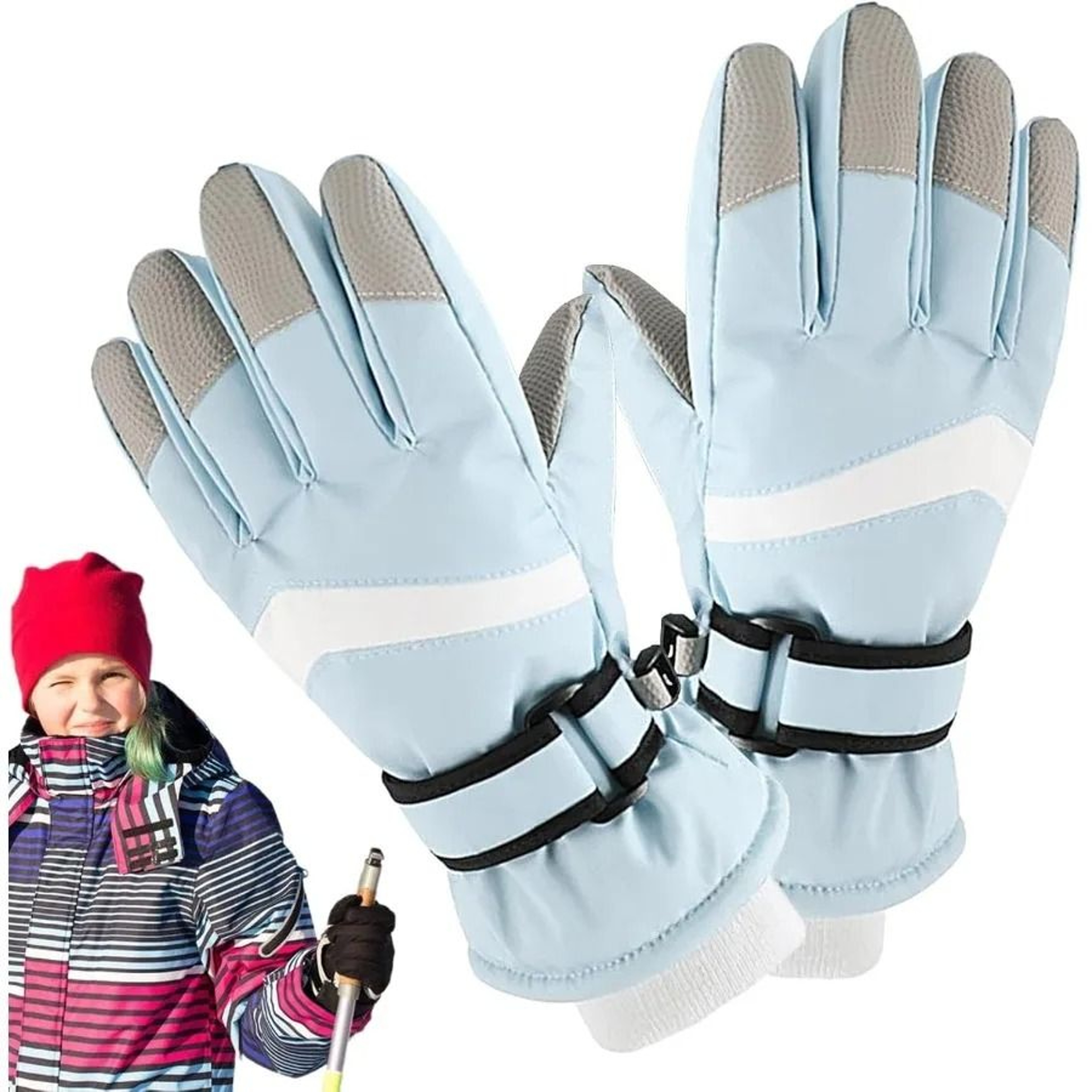Childrens Winter Ski Gloves Heavy Duty Warm Windproof Waterproof Kids Outdoor 4