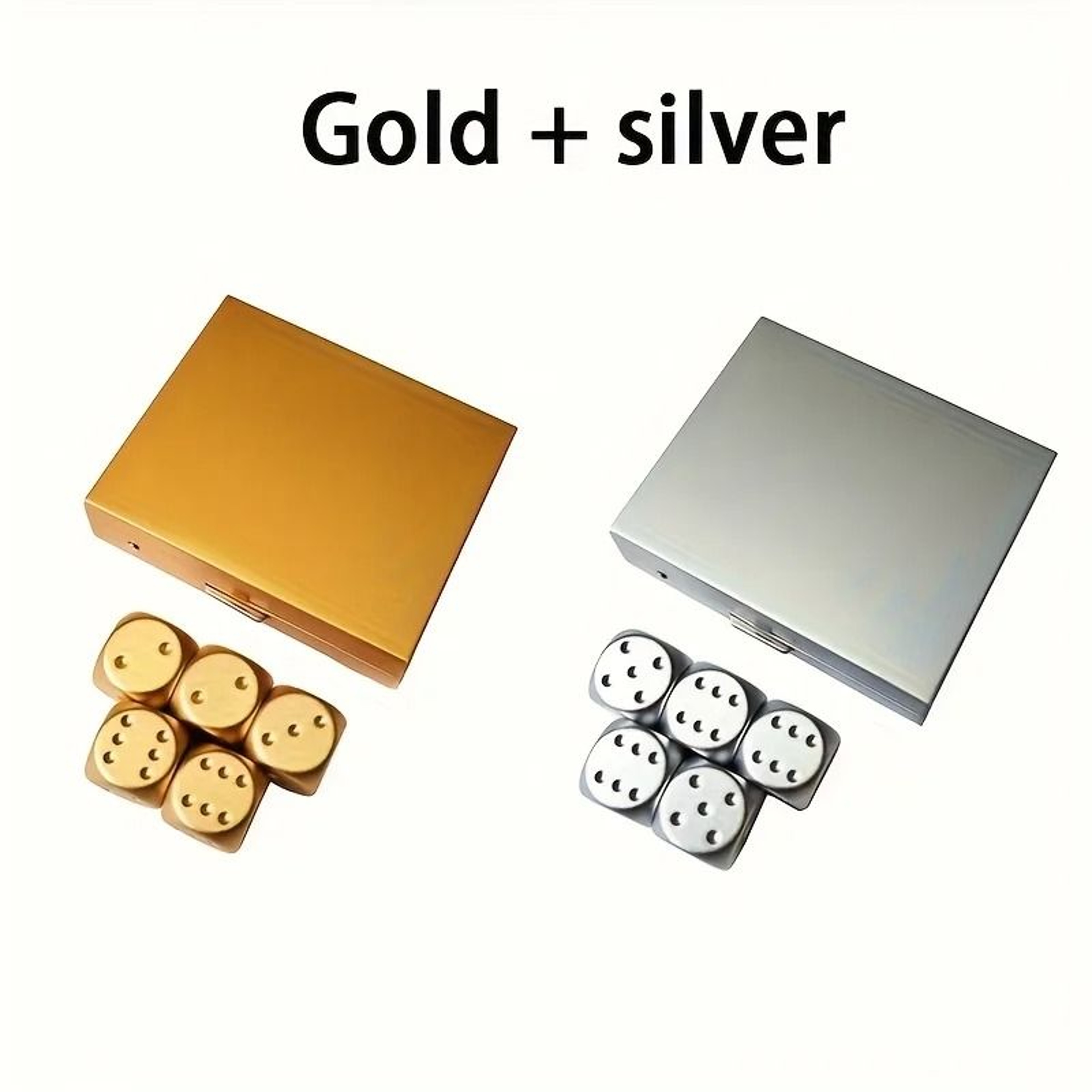 Aluminum Alloy Metal Dice Set Portable Six Sided Tabletop Gaming Dice 11