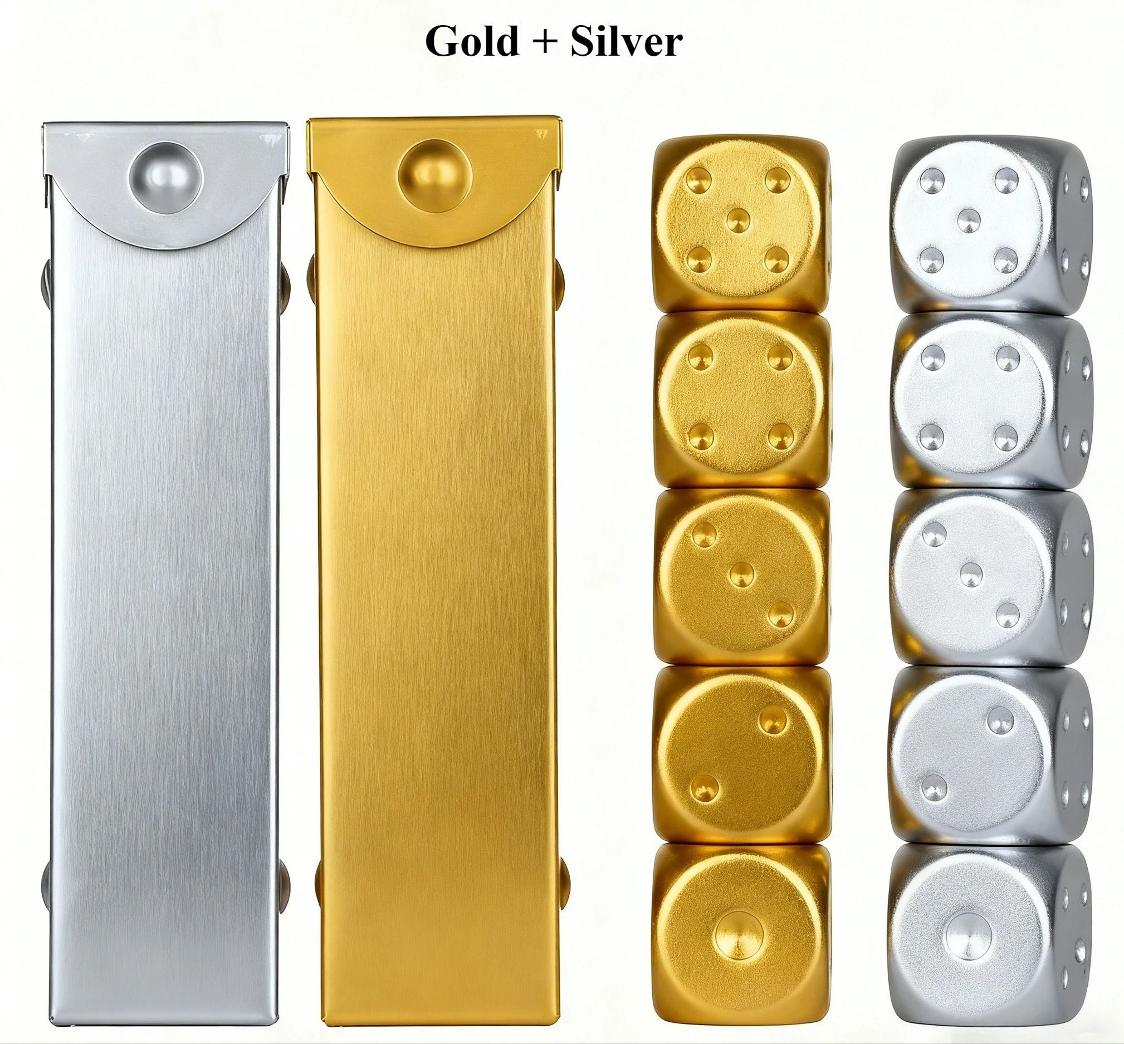 Aluminum Alloy Metal Dice Set Portable Six Sided Tabletop Gaming Dice 8