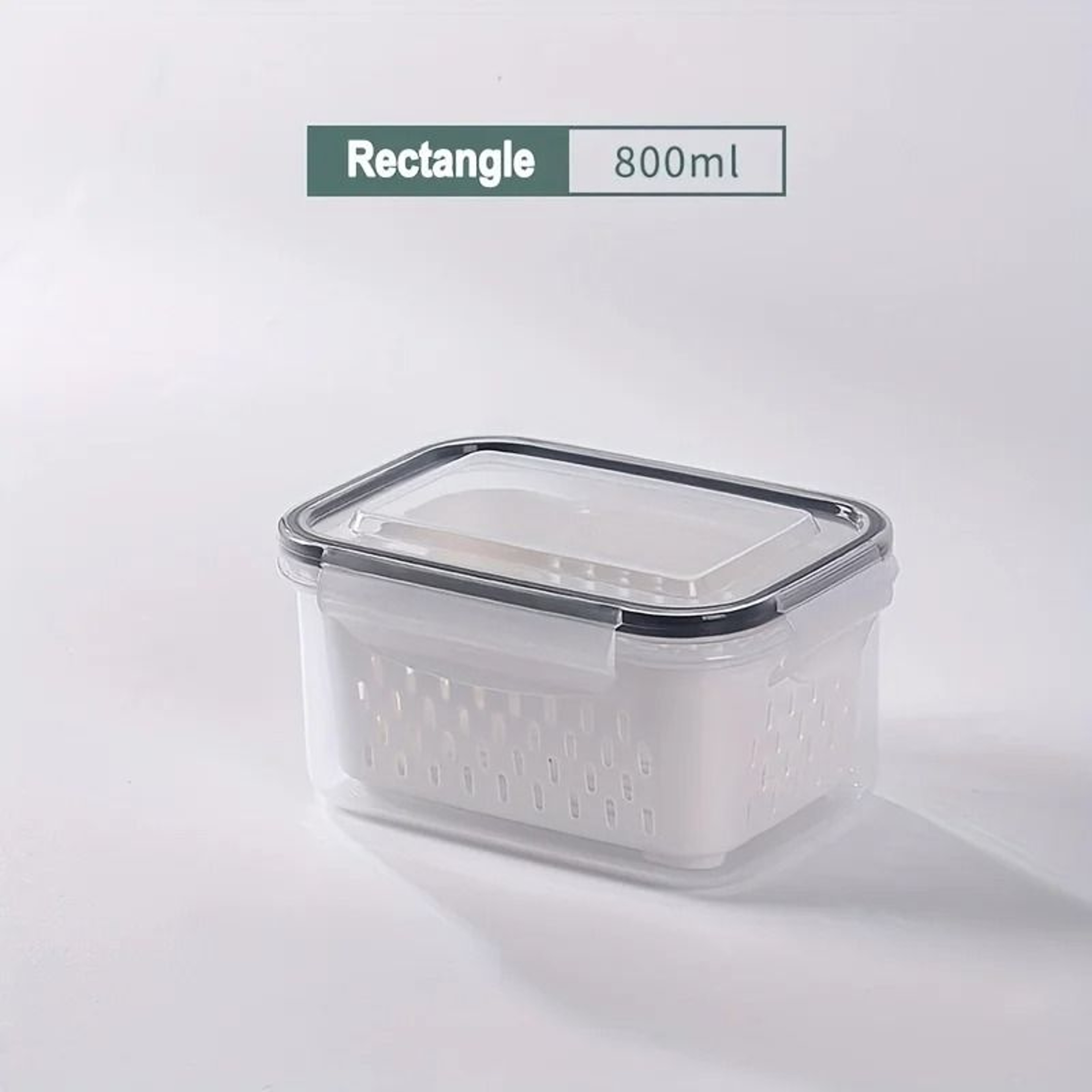 Refrigerator Organizer Sealed Produce Storage Containers With Removable Strainer Basket 13