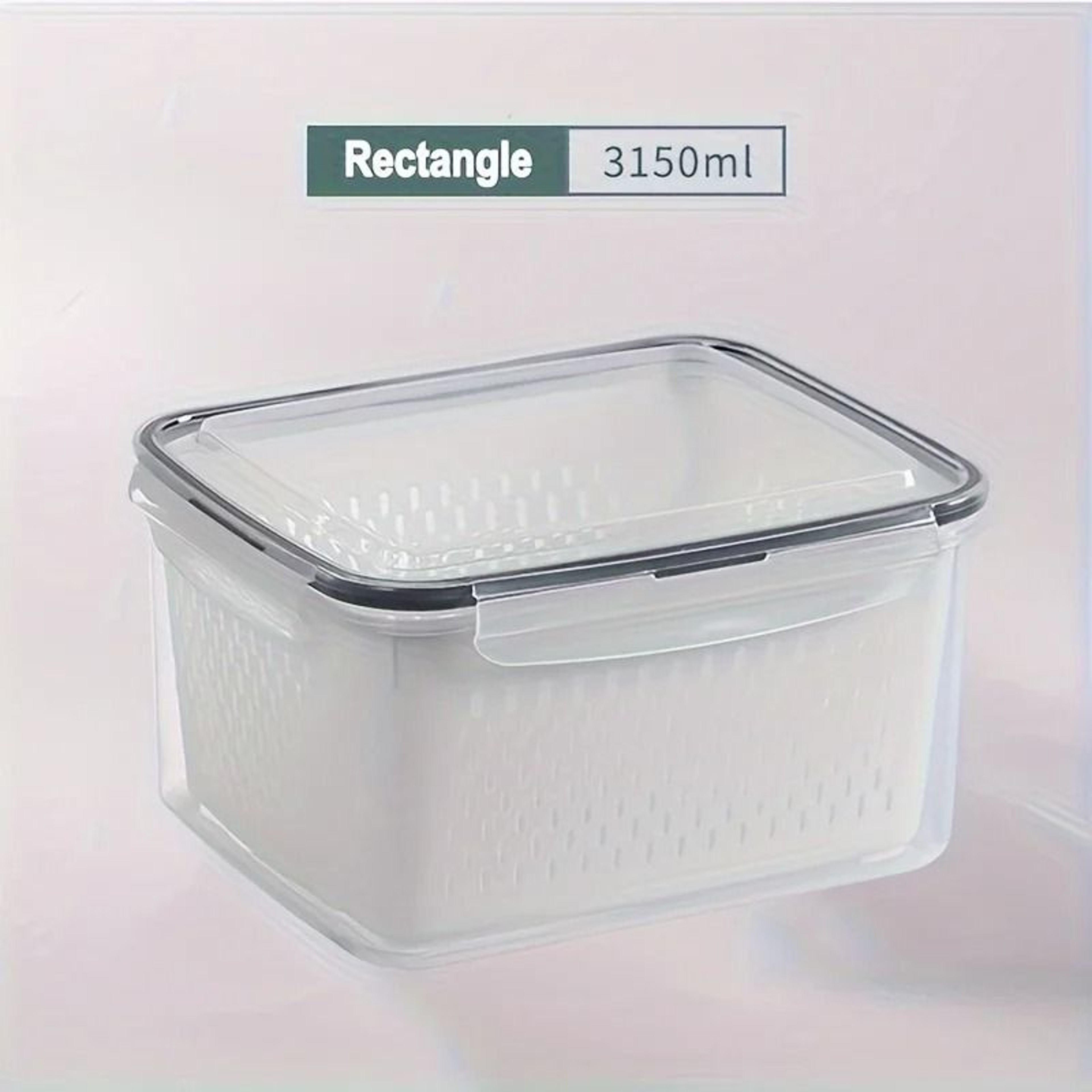 Refrigerator Organizer Sealed Produce Storage Containers With Removable Strainer Basket 10