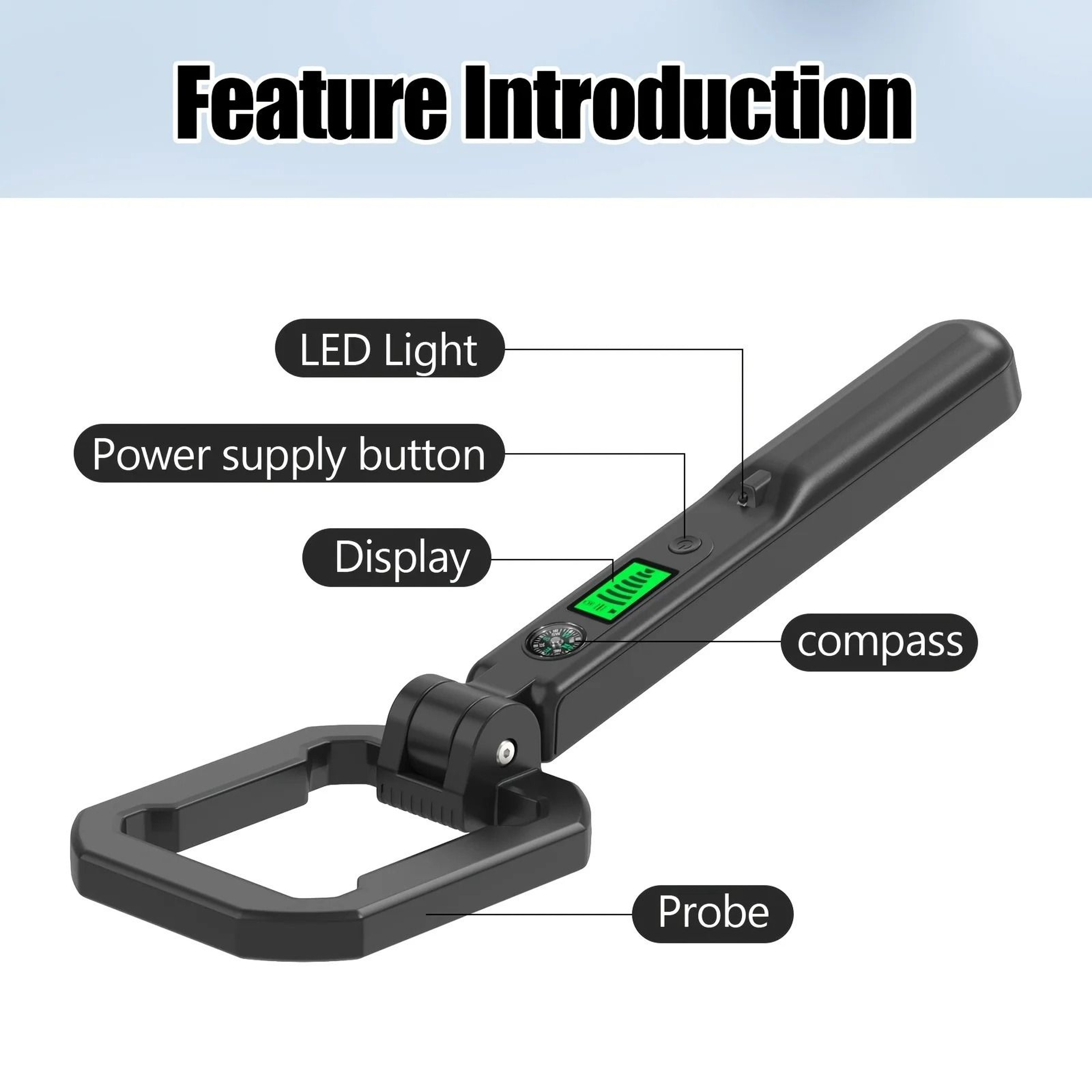 Handheld Metal Detector Pinpointer With LCD Display Sound Vibration 360 Degree Detection 1