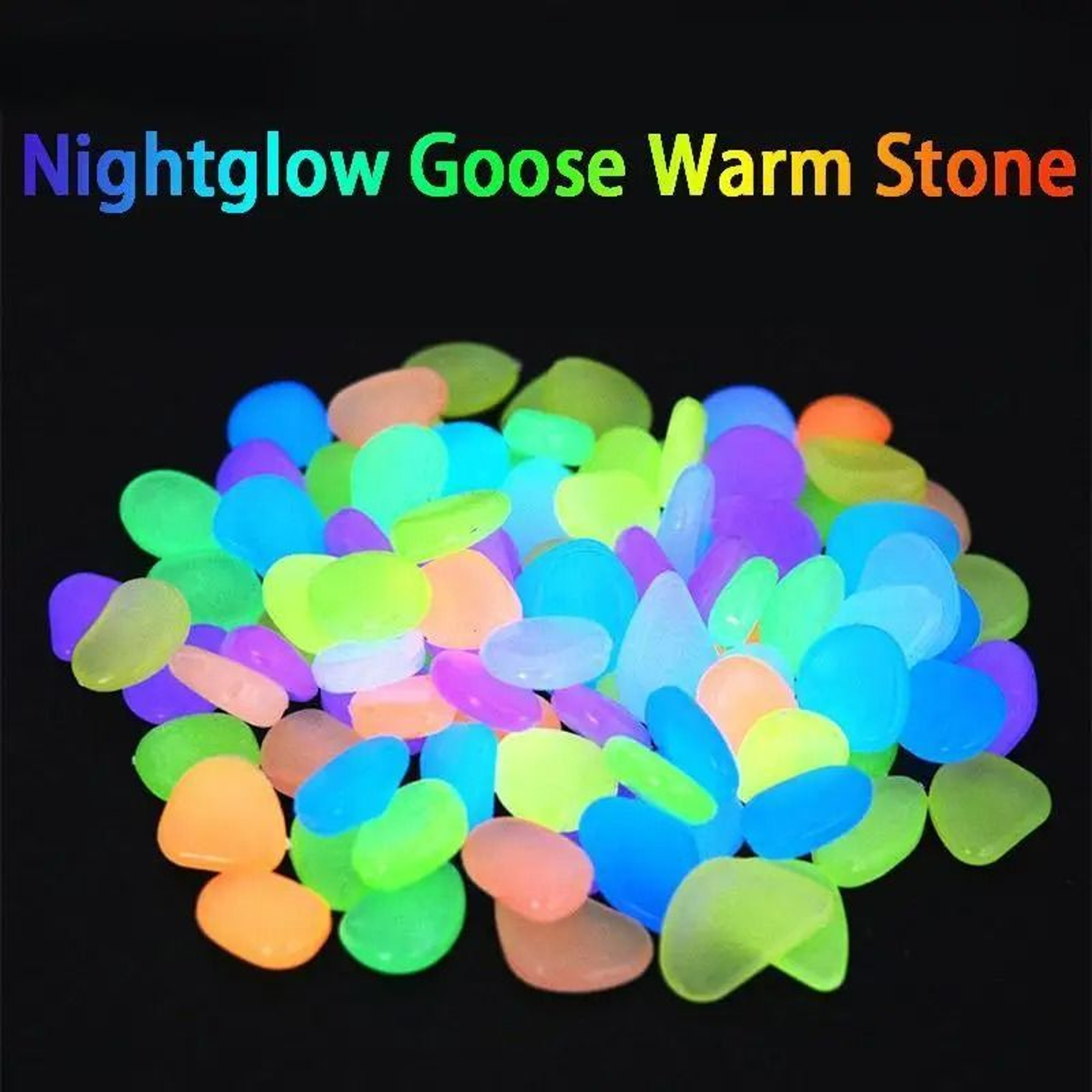 100 Piece Glow In The Dark Garden Pebbles Luminous Decorative Stones For Yard Aquarium 1