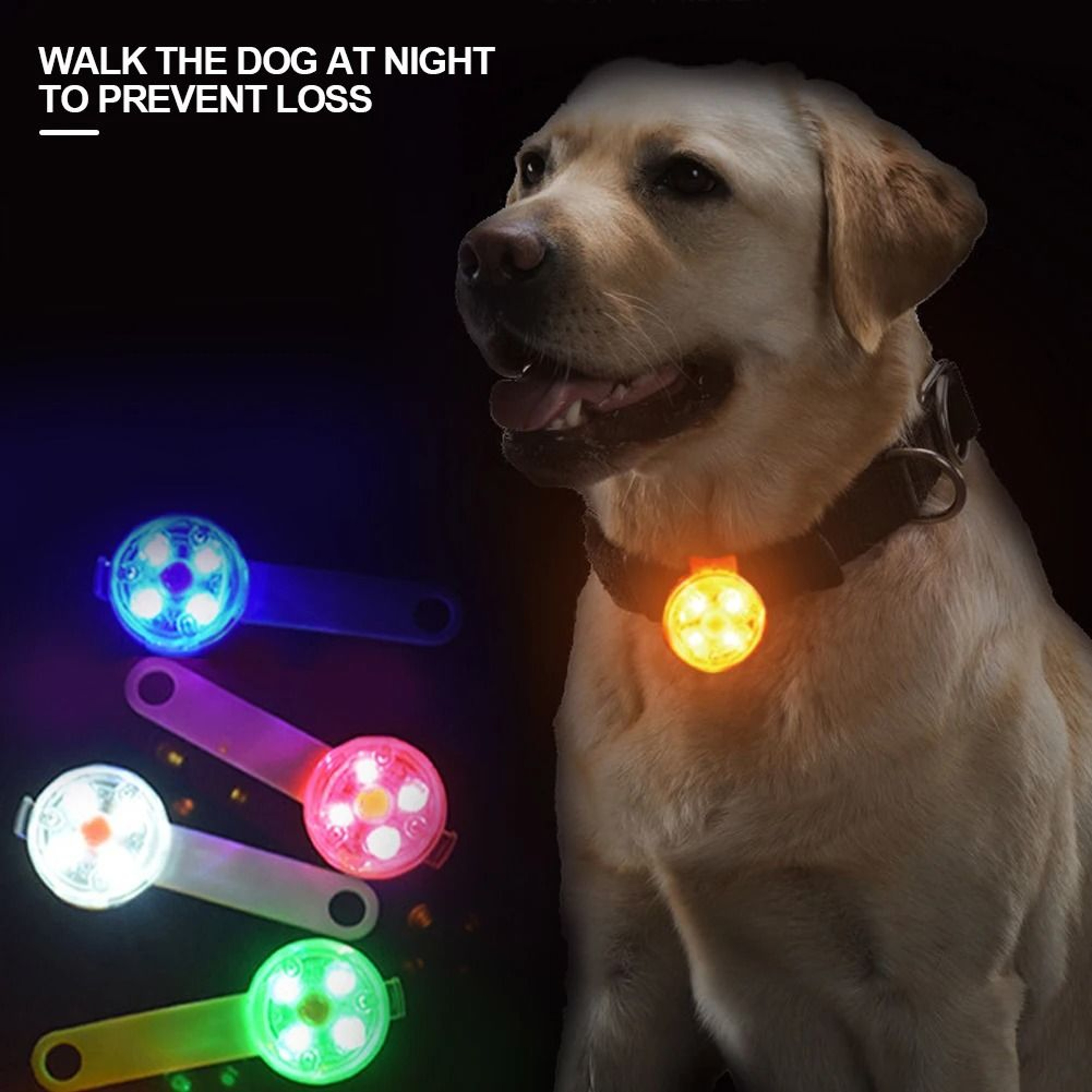 USB Rechargeable LED Dog Collar Light Waterproof Safety Flashing Tag Pendant 4